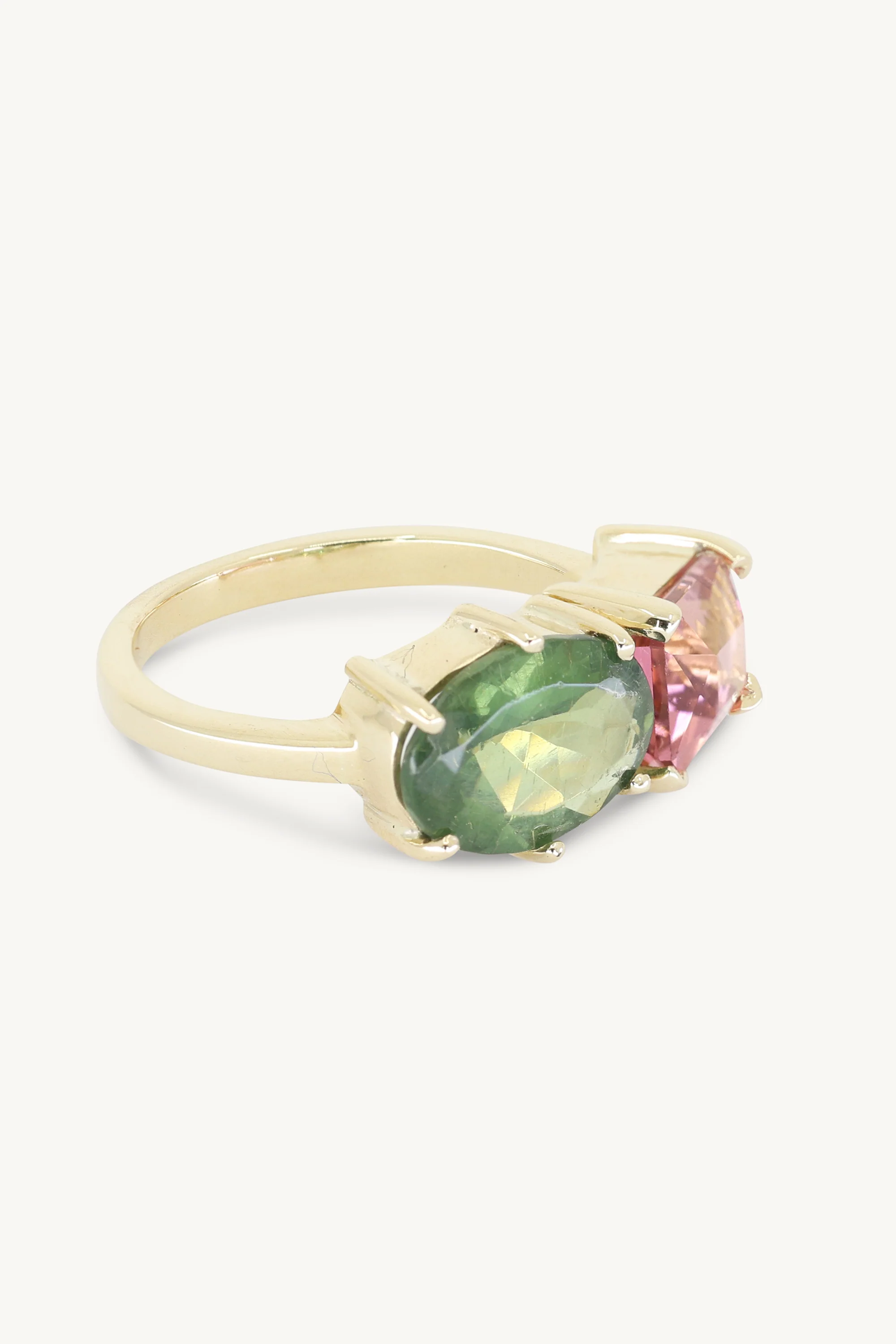14k Yellow Gold Twin Cluster Ring - Image 6