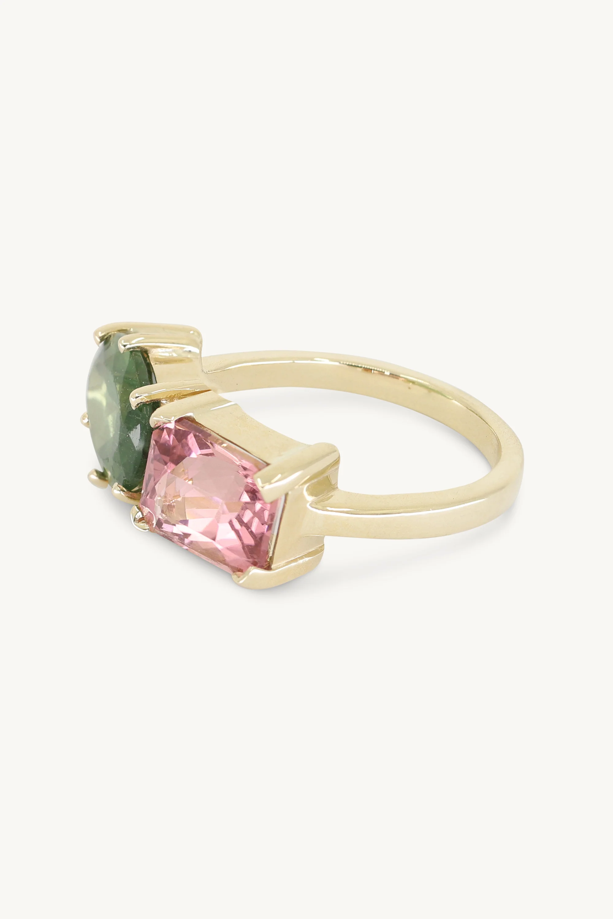 14k Yellow Gold Twin Cluster Ring - Image 7