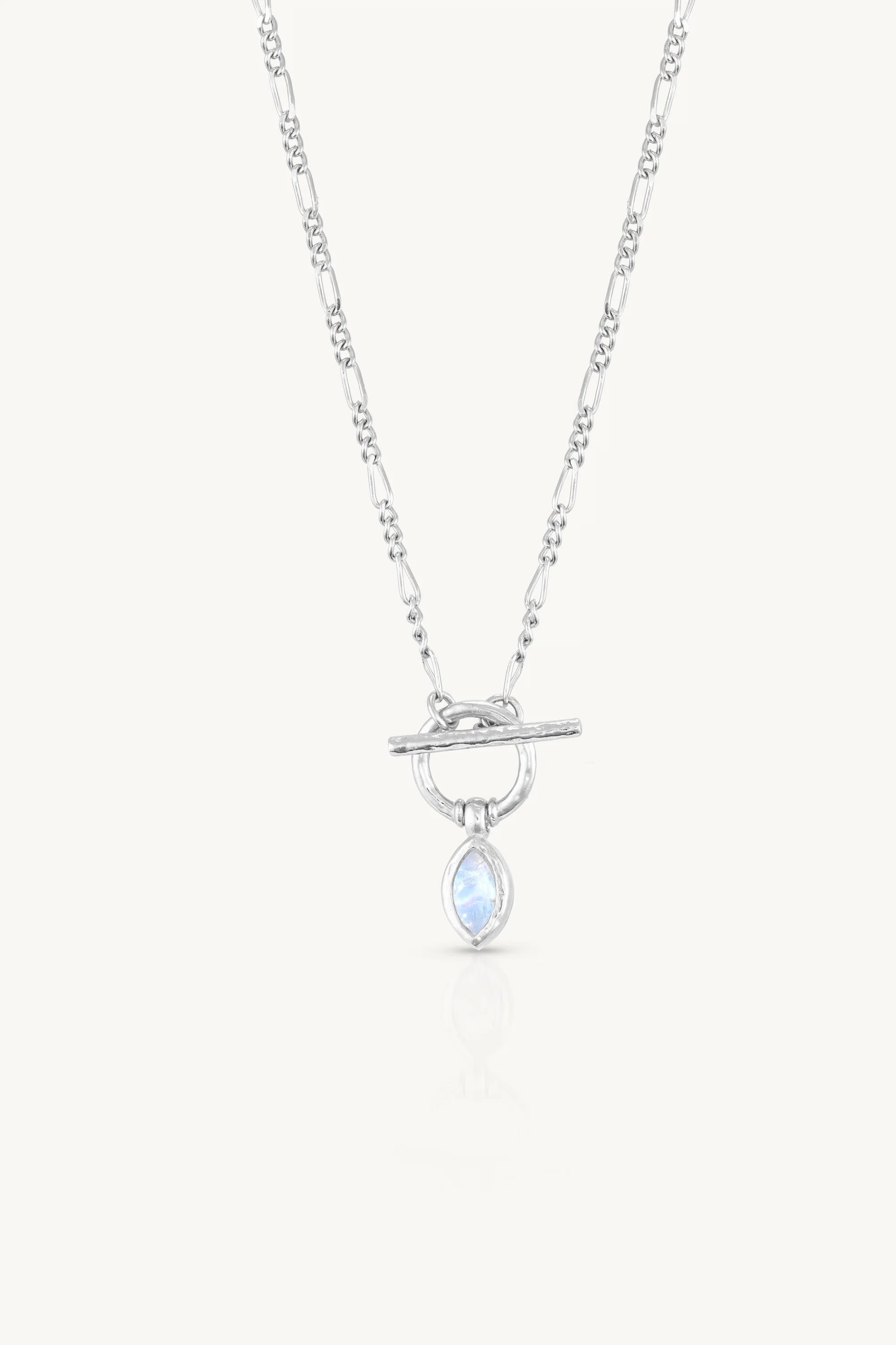Moonstone Silver Toggle Necklace