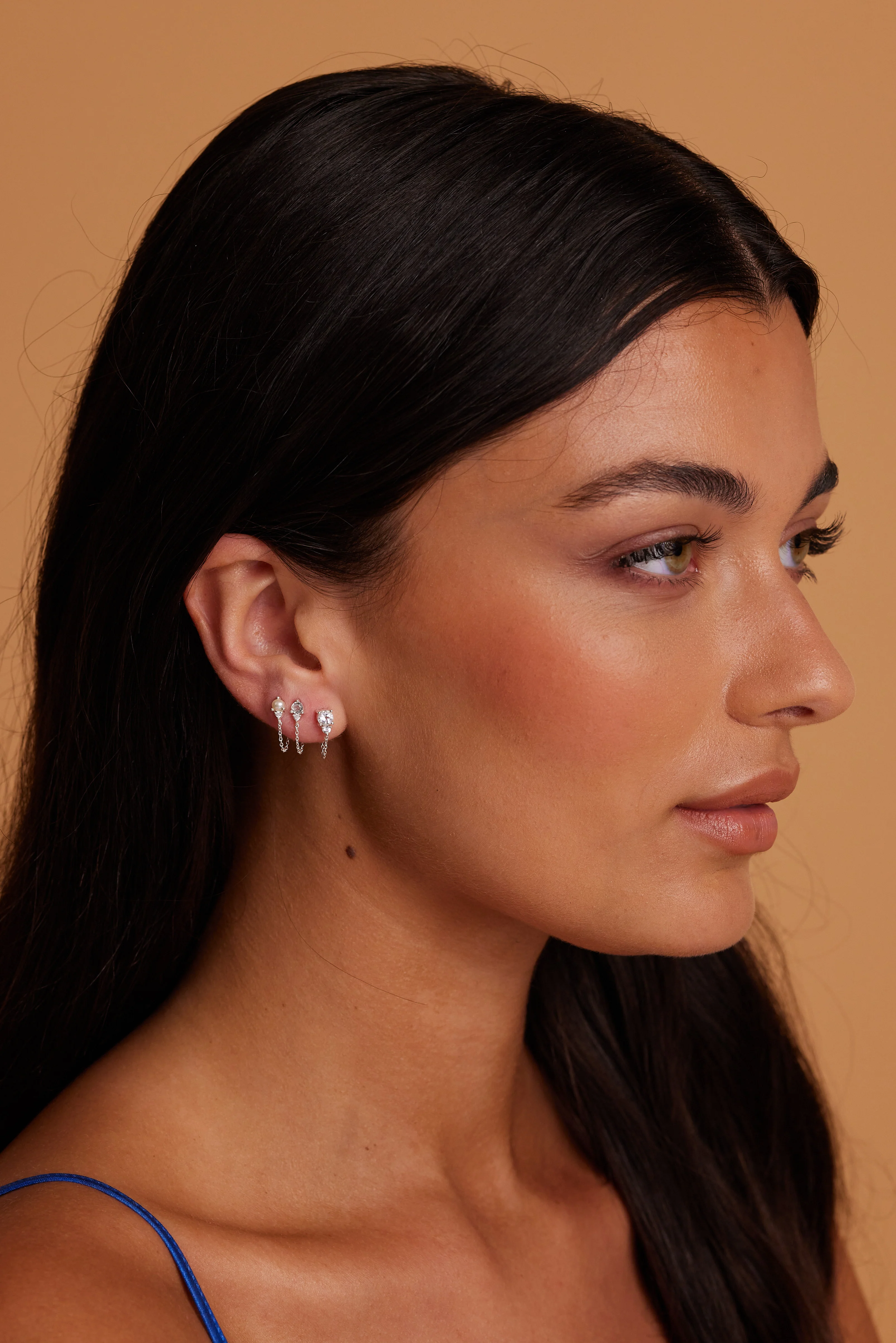 April Ombre Topaz Birthstone Silver Stud - Image 3