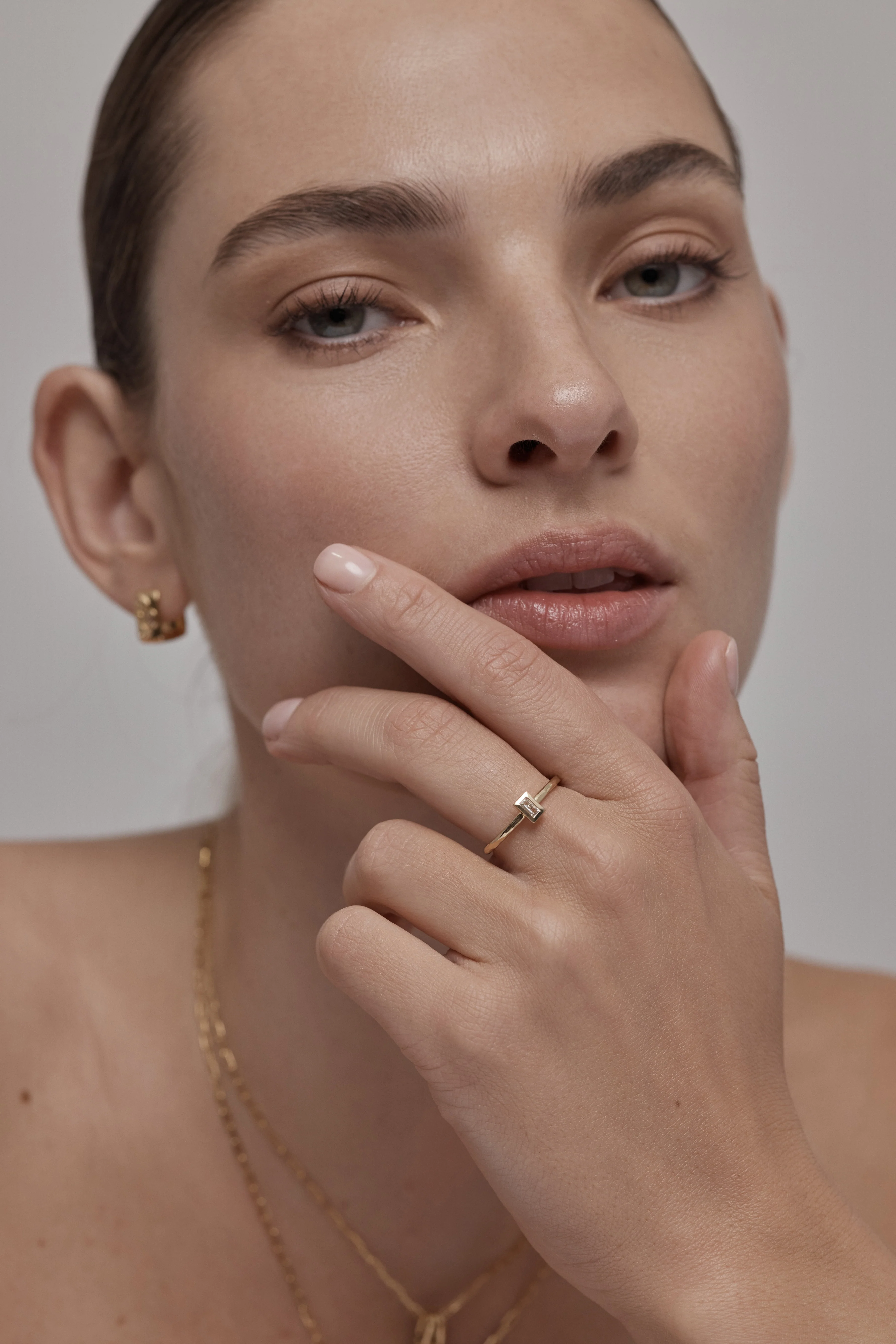 Petite April Topaz Gold Stacker - Image 2