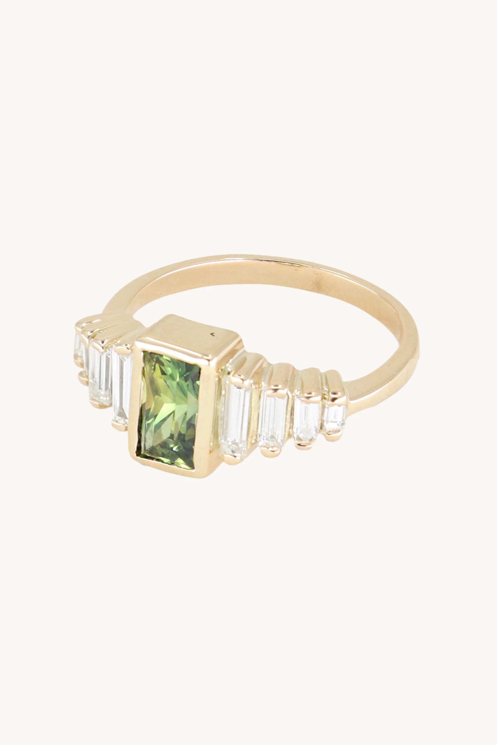 Art Deco Sapphire 14K Yellow Gold Band - Image 3