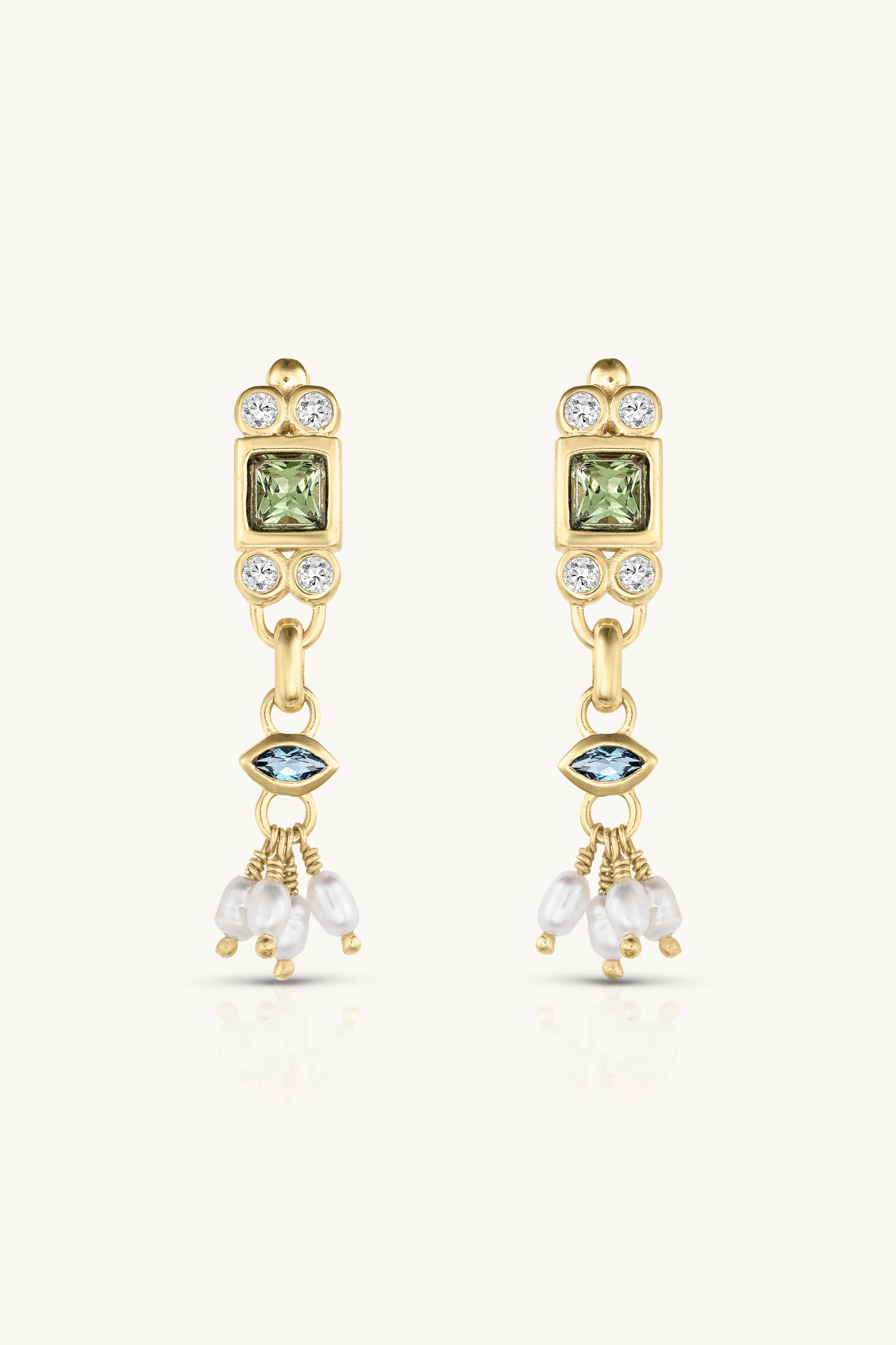 Azure Apatite Gold Earrings