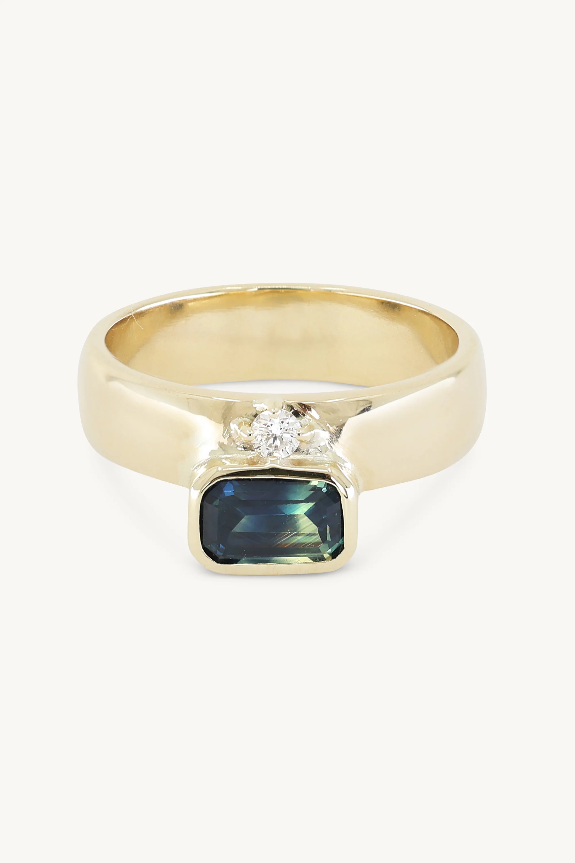 Azure Sapphire 14K Yellow Gold Band
