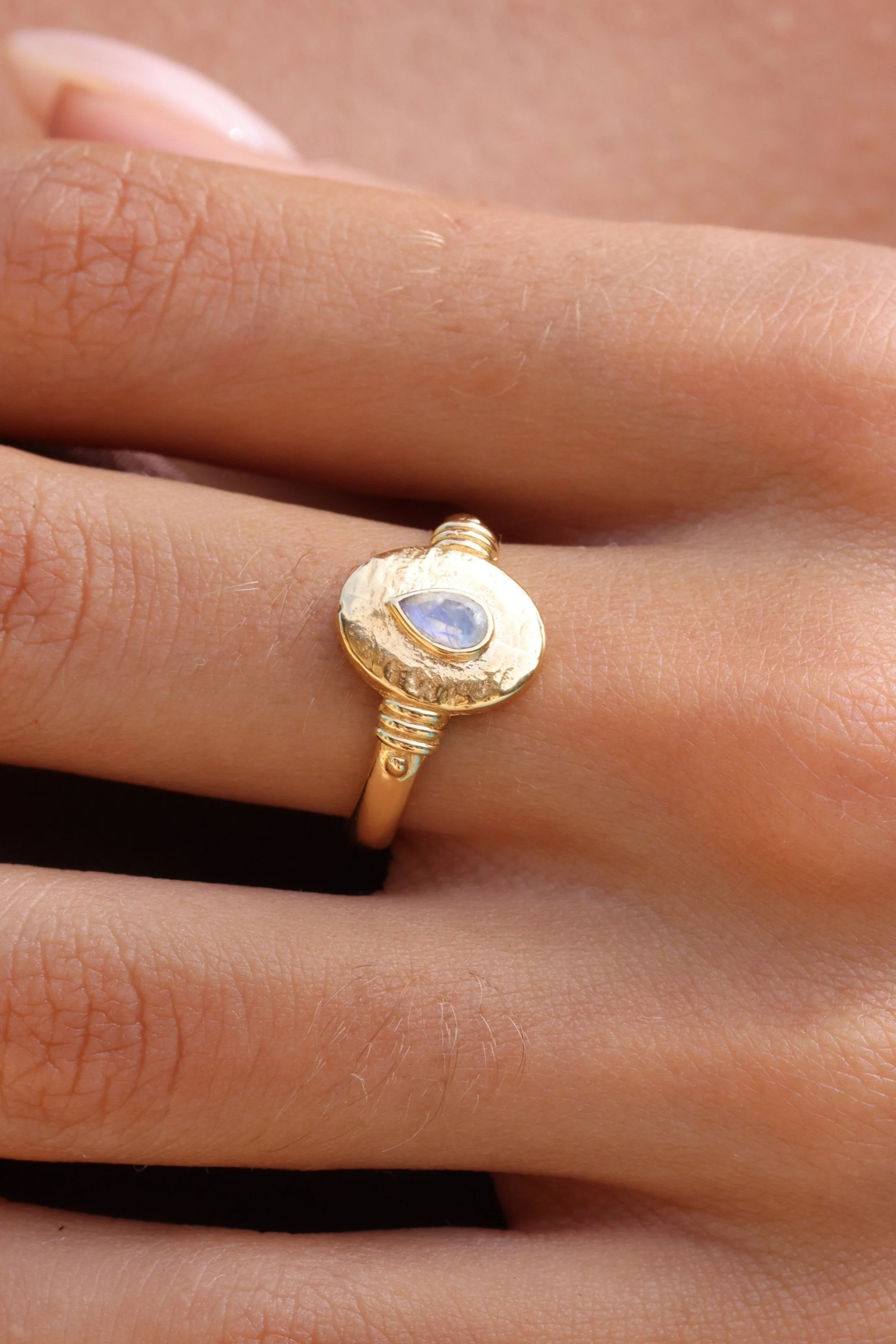 Esme Moonstone Gold Ring - Image 3