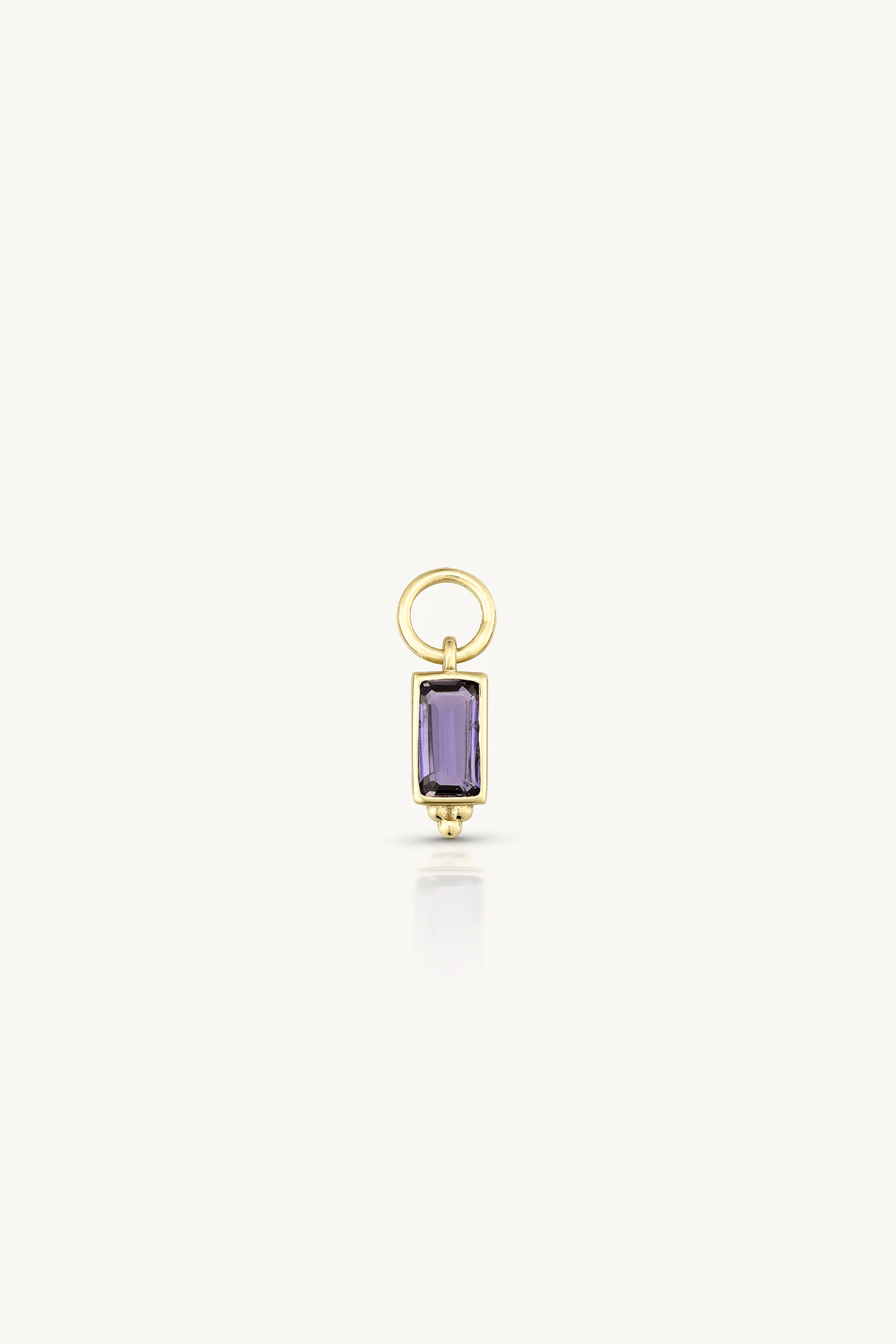 Baguette Iolite Gold Charm