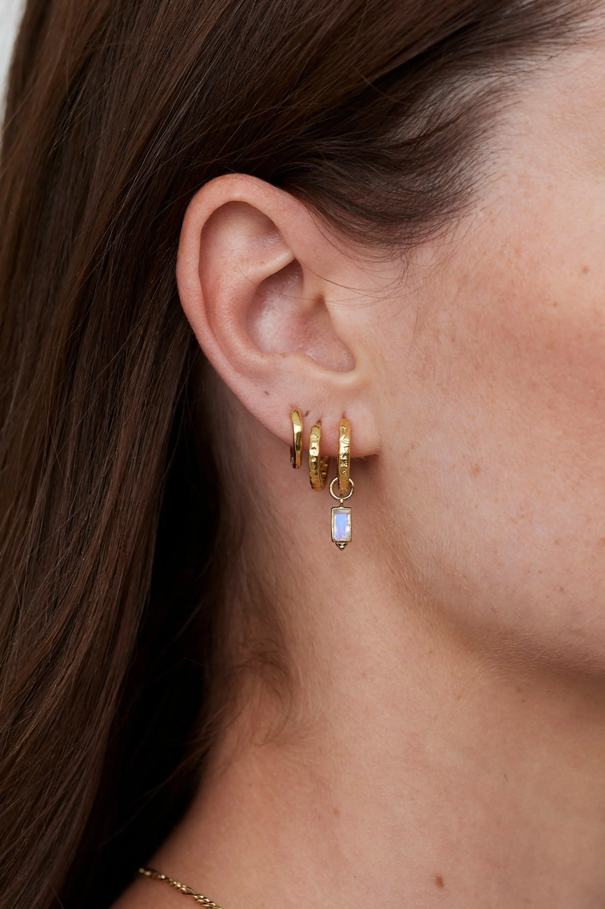 Baguette Moonstone Gold Charm - Image 2