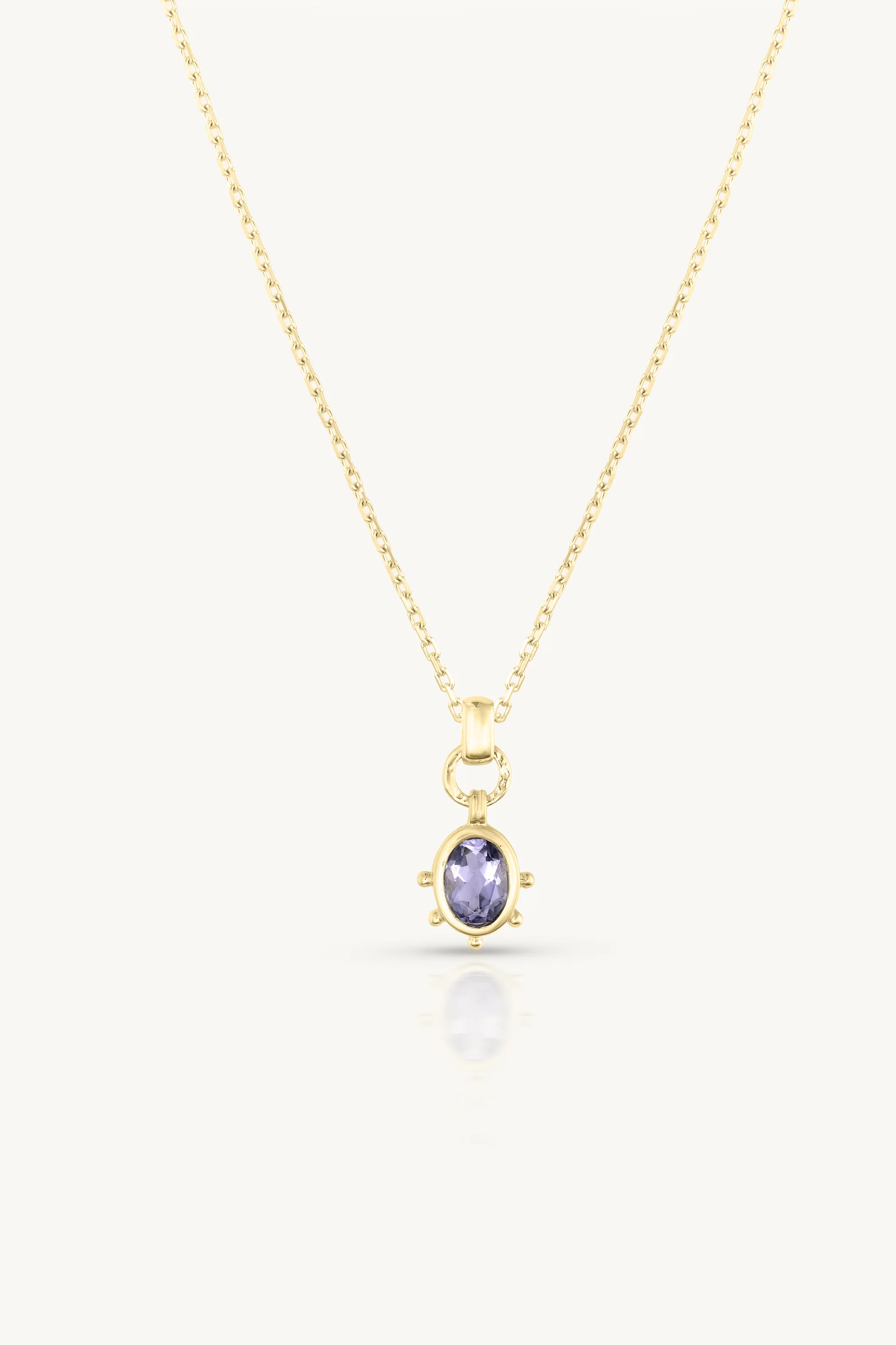 Gia Iolite Gold Necklace