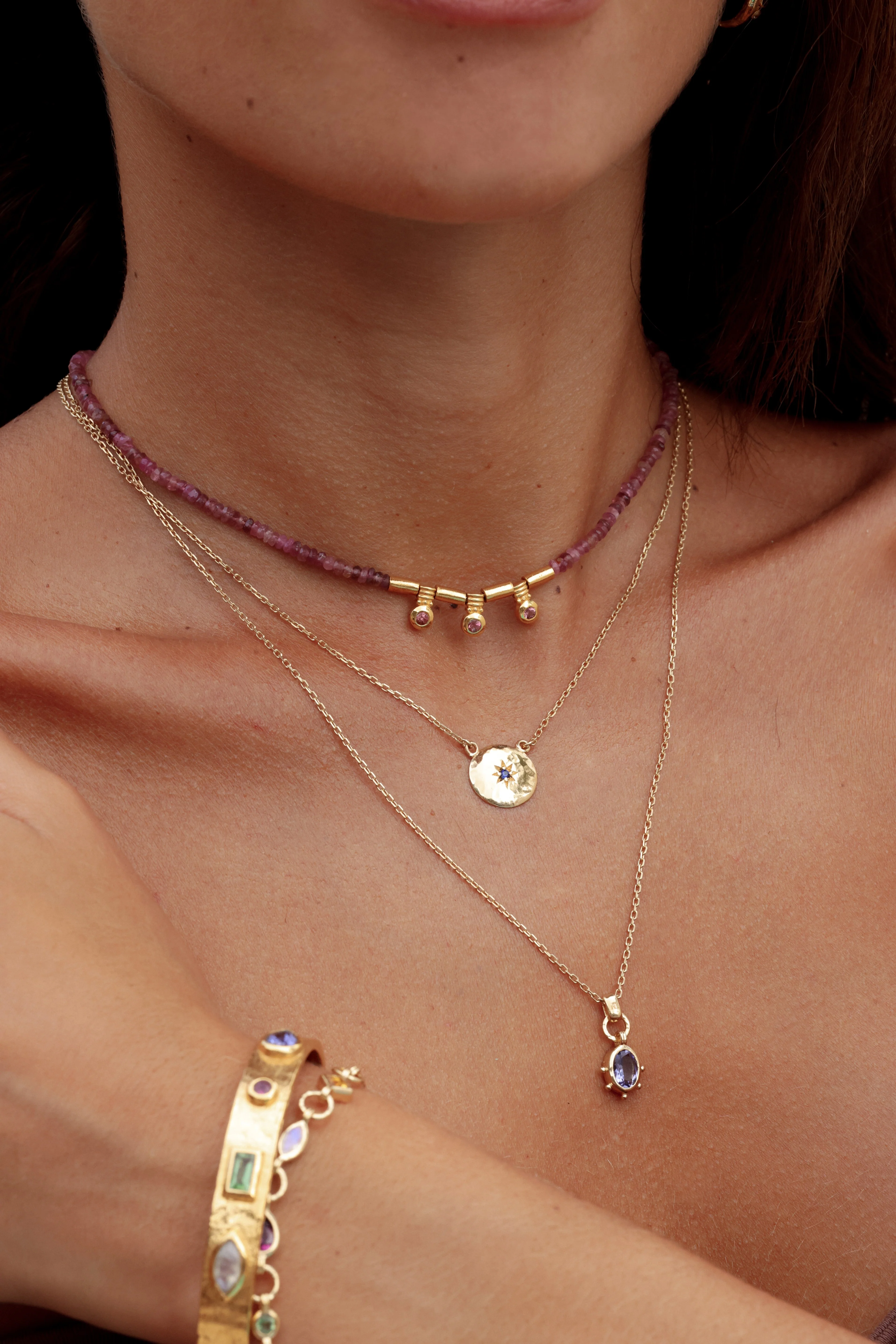 Gia Moonstone Gold Necklace - Image 3