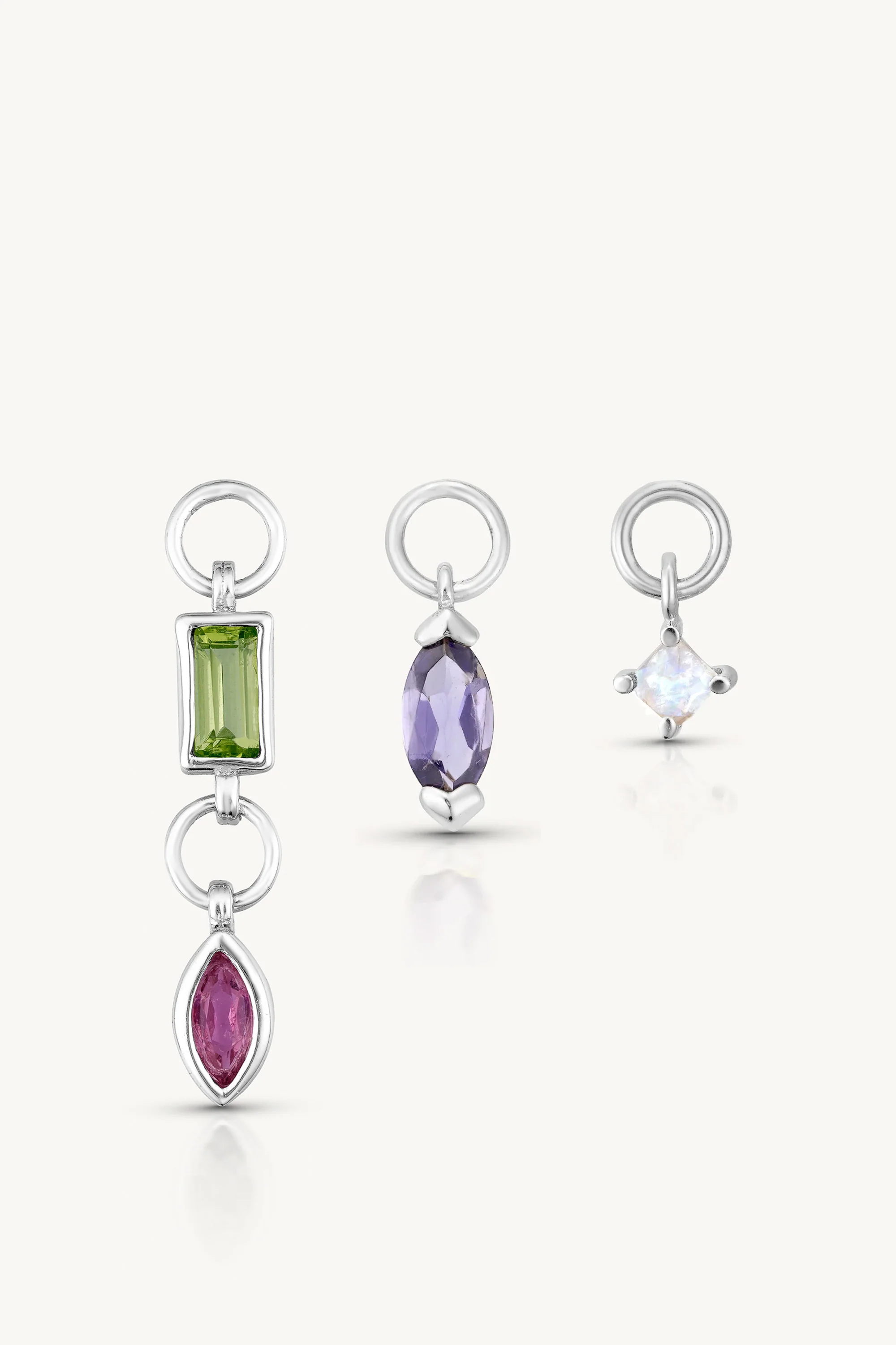 Calypso Peridot Silver Ear Candy Stack