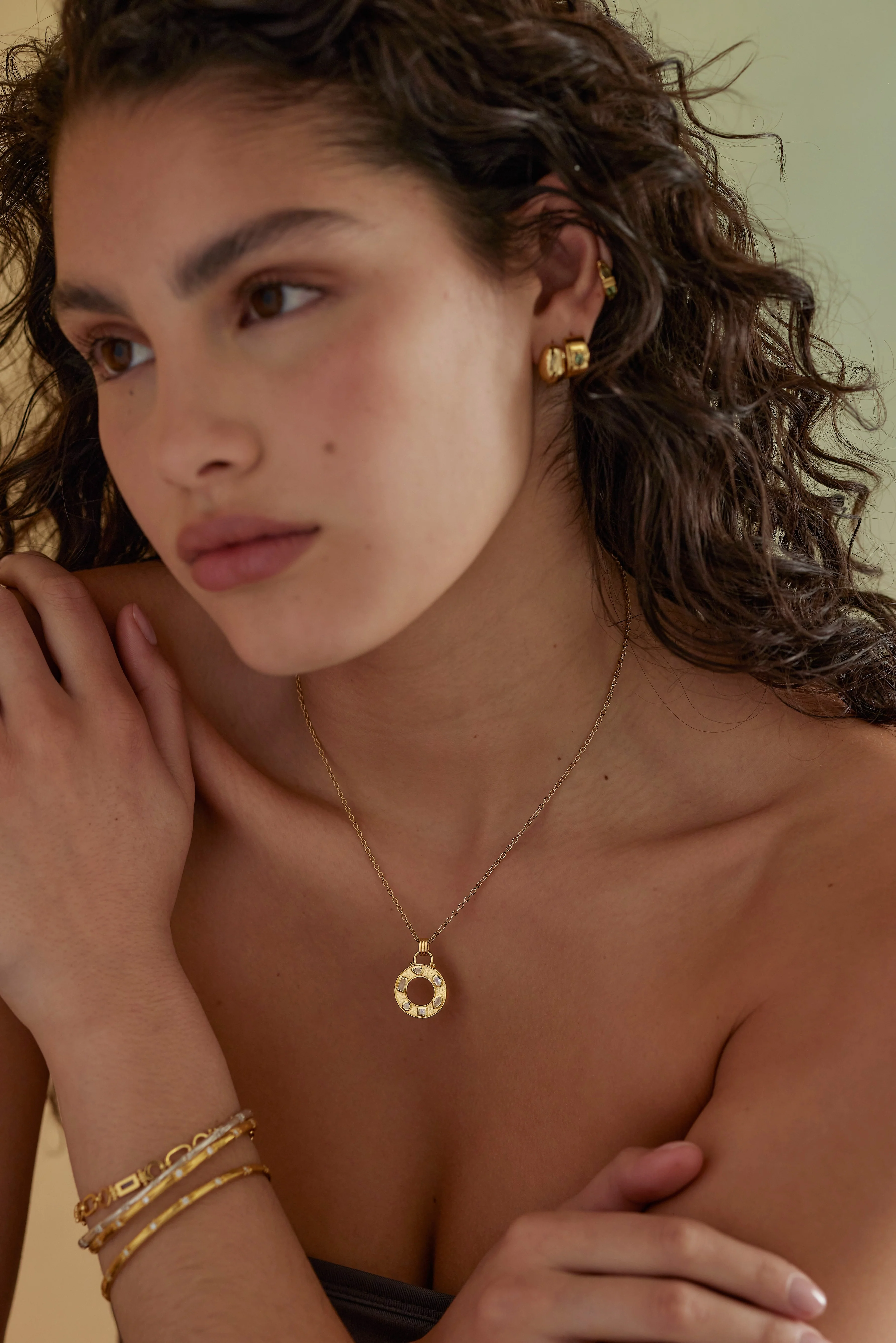 Cleo Moonstone Gold Necklace - Image 2