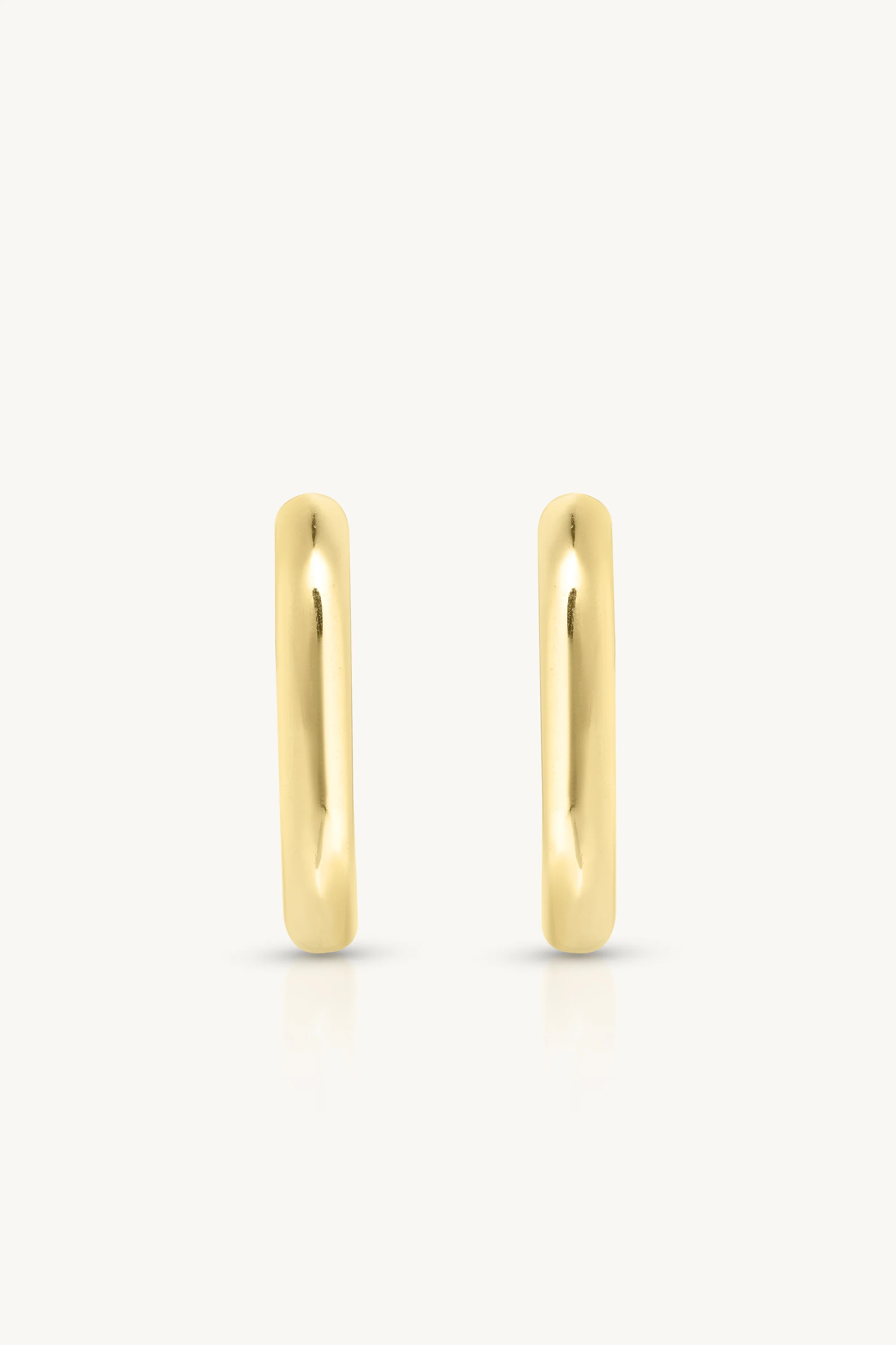 Paperclip Polished Gold Huggies - Medium - Image 4
