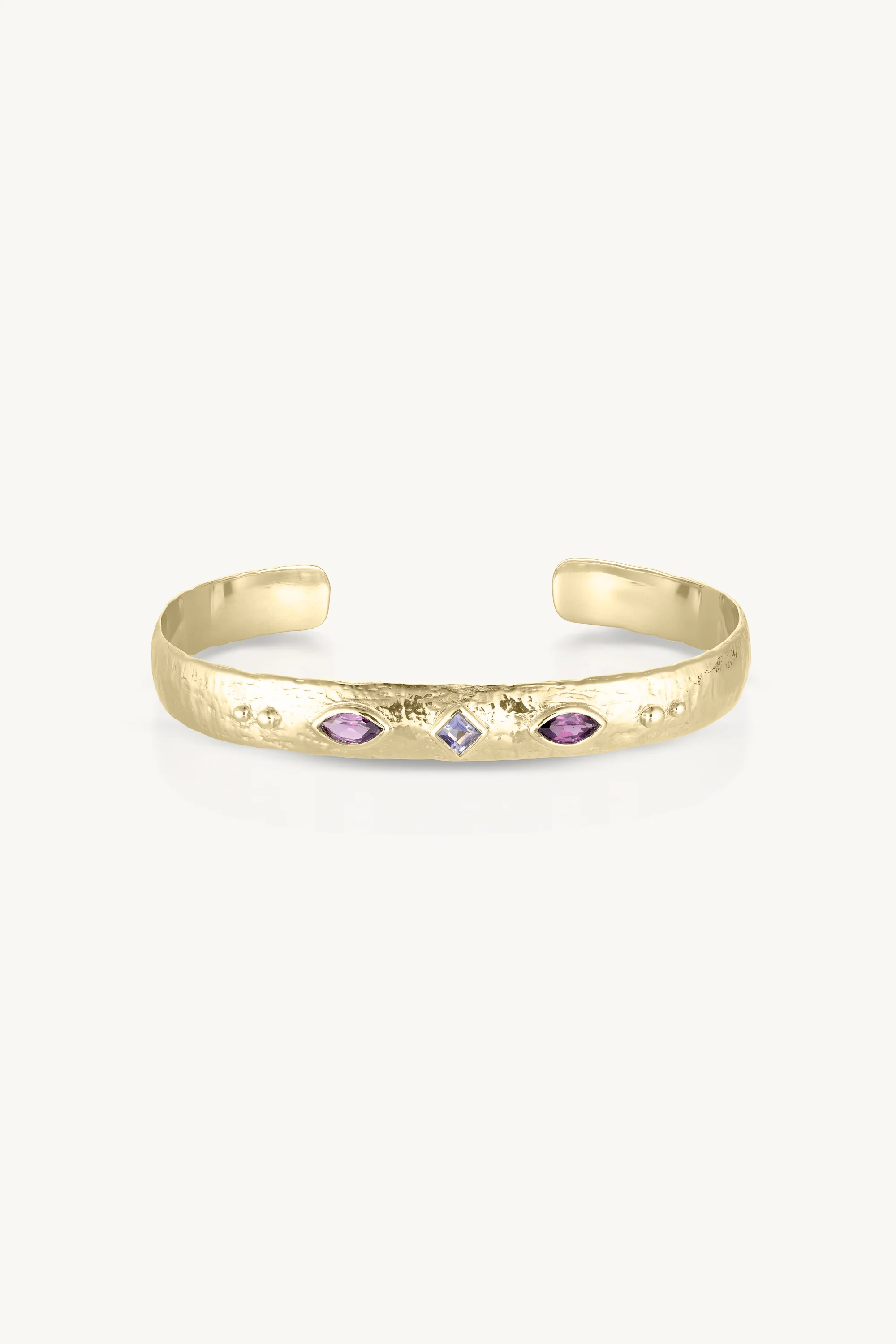 Coronet Iolite & Rhodolite Gold Cuff - Image 6