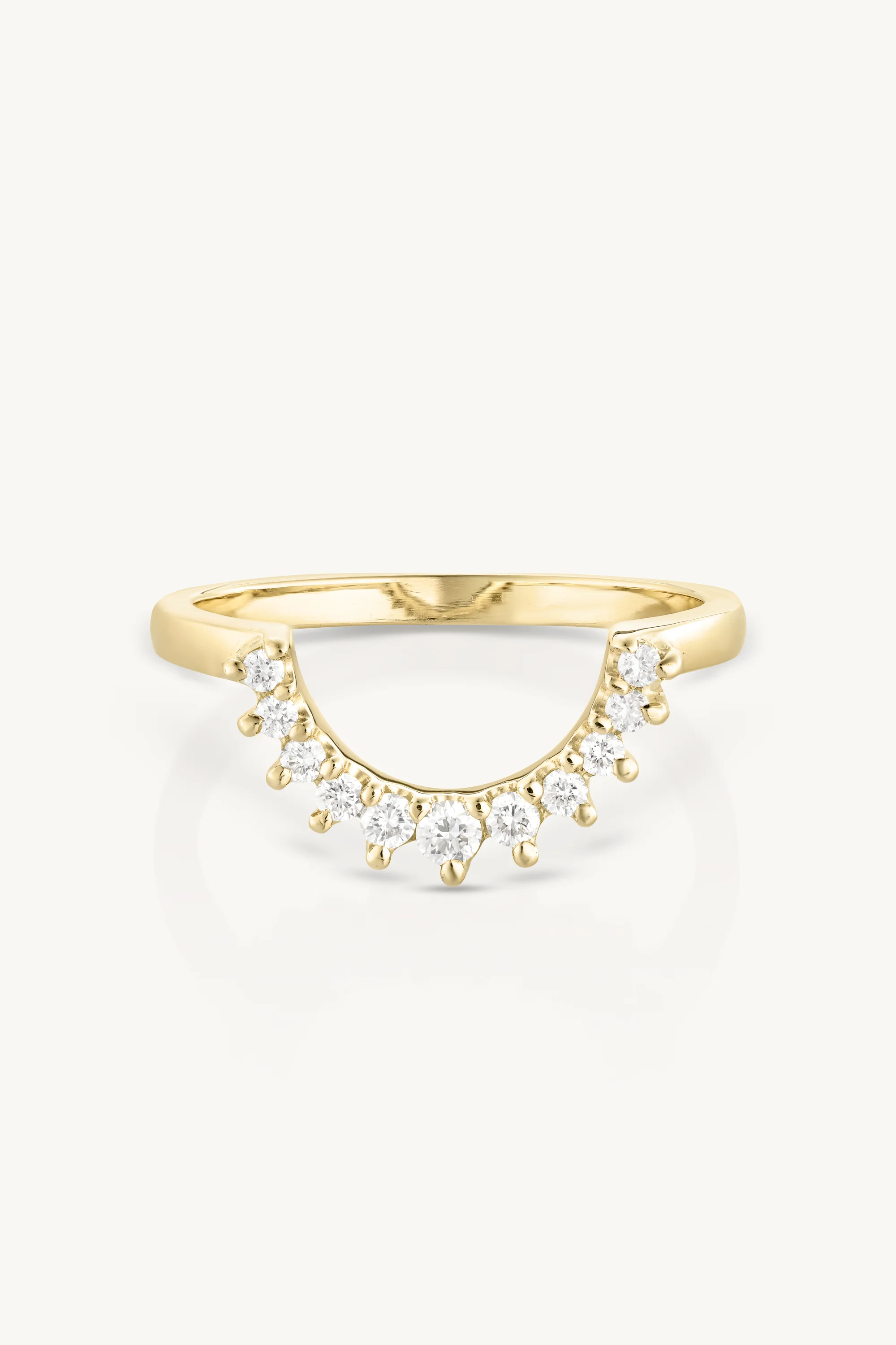 Diamond Yellow Gold Crescent