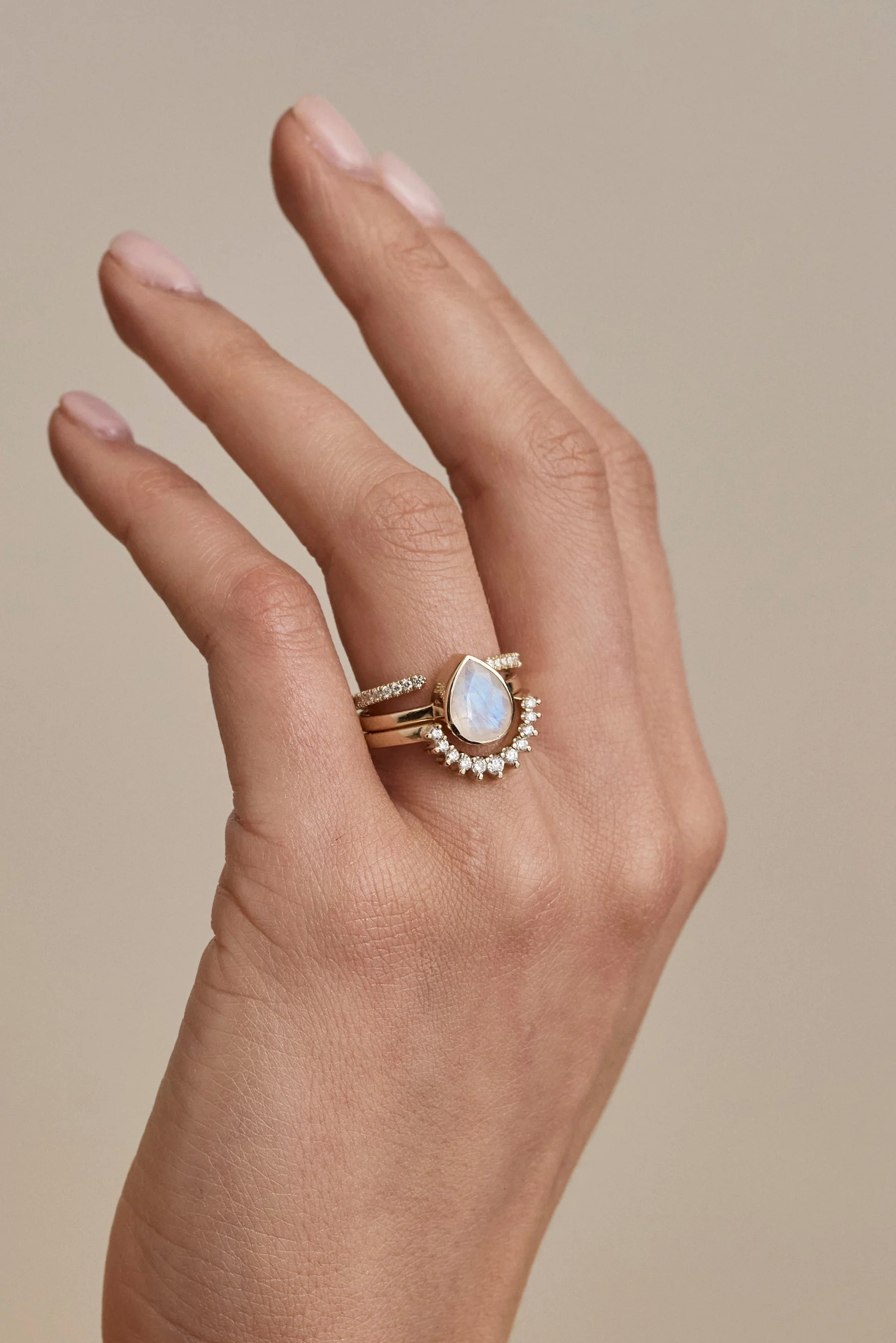 Diamond Yellow Gold Crescent - Image 2