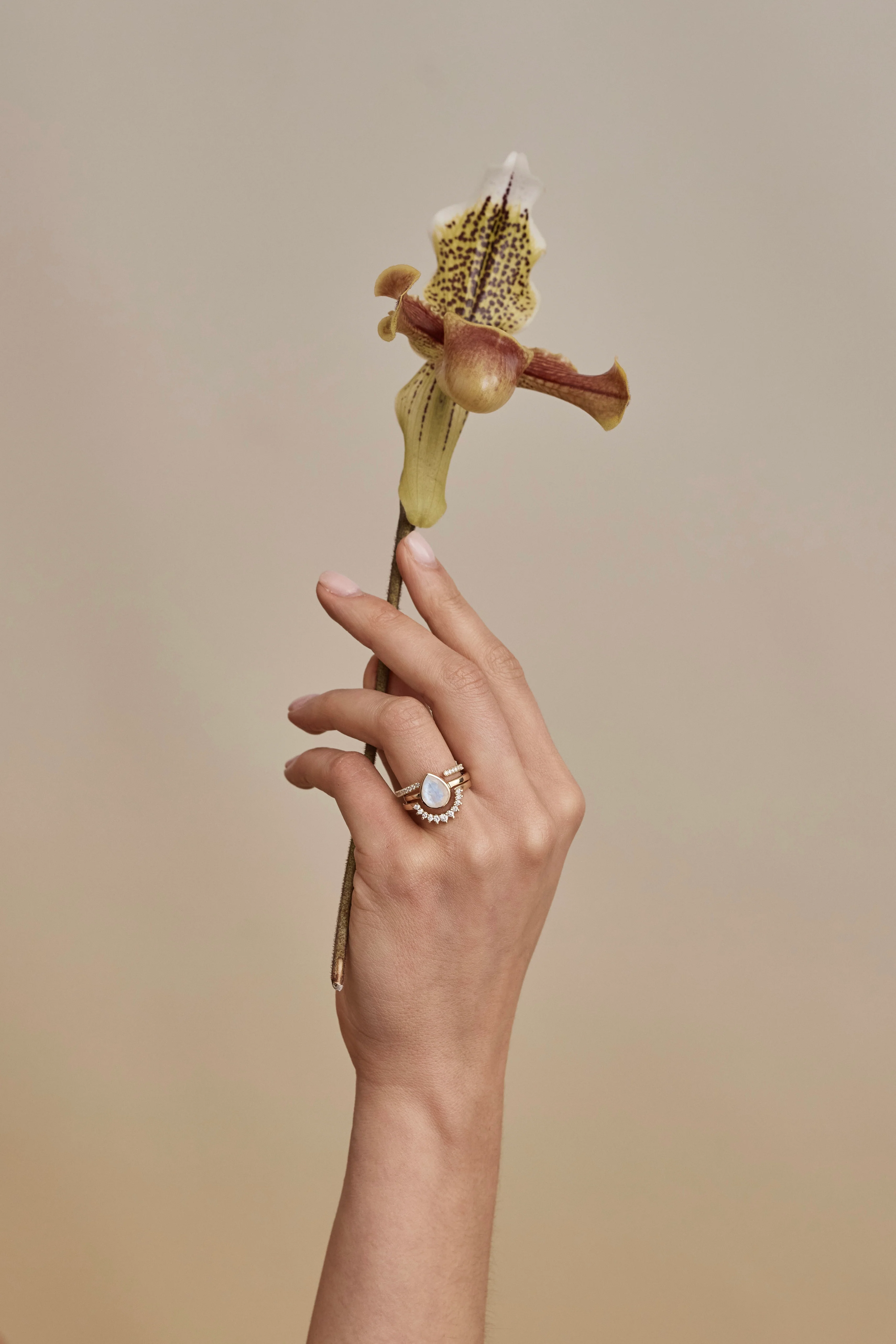 Diamond Yellow Gold Crescent - Image 3