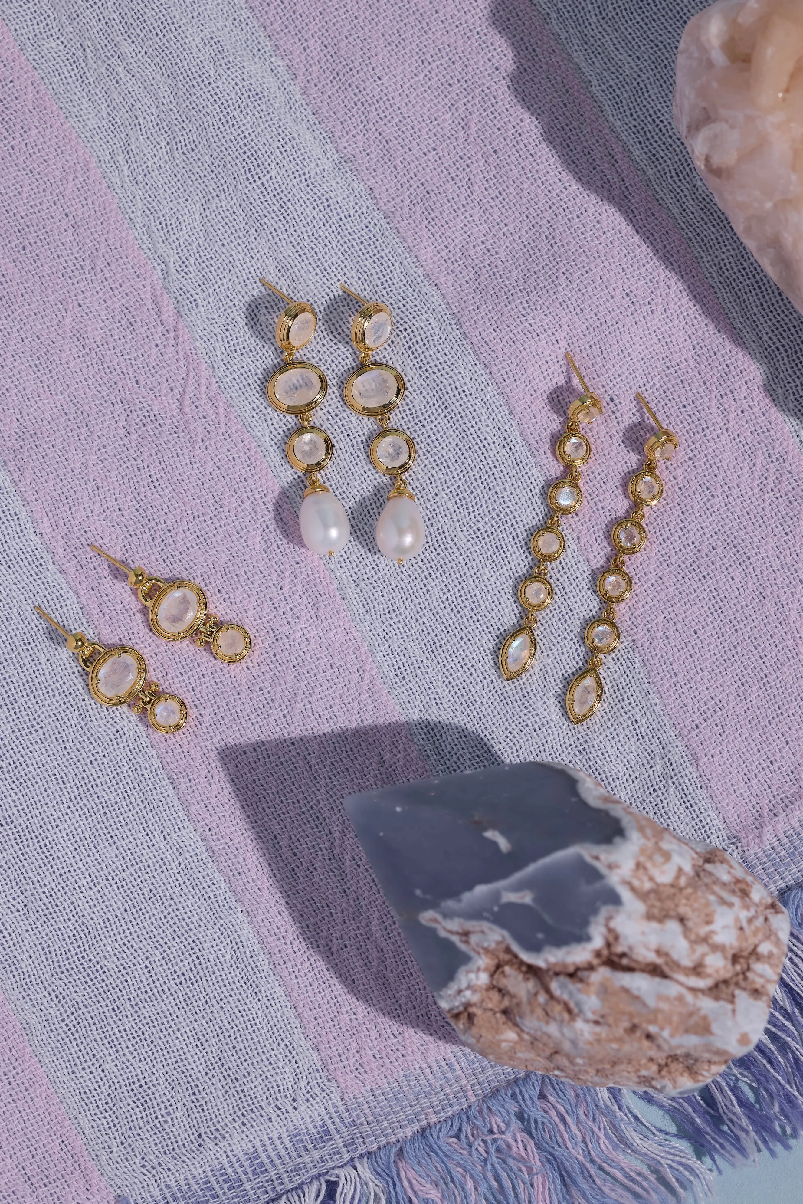 Aura Drop Gold Earrings - Image 4