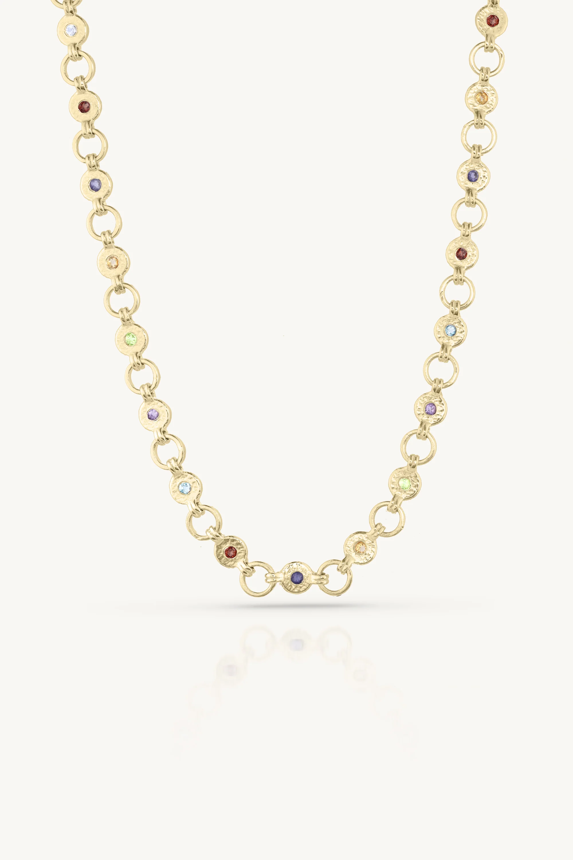 Ellipse Multistone Gold Necklace - Image 5