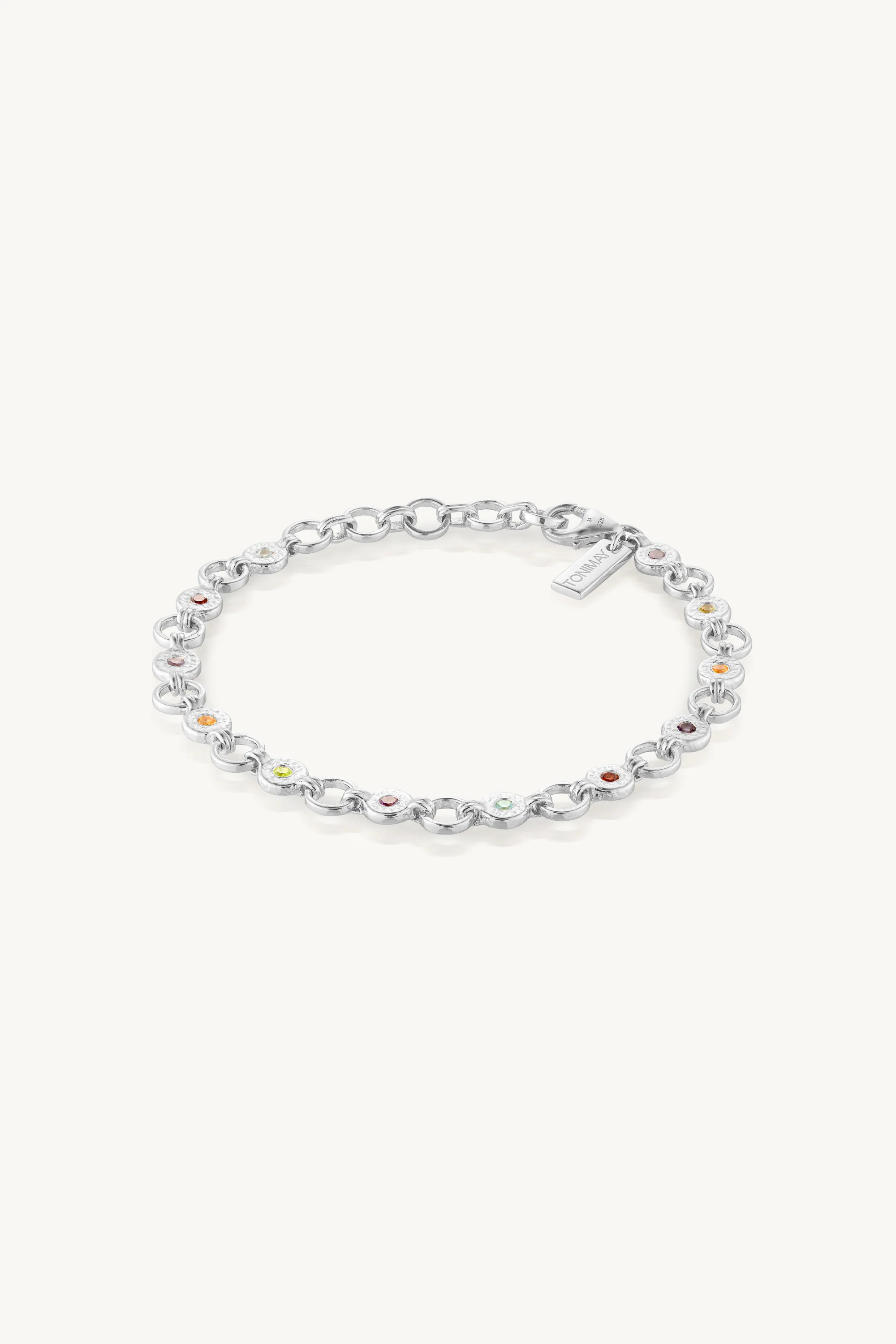 Ellipse Multistone Silver Bracelet - Image 4