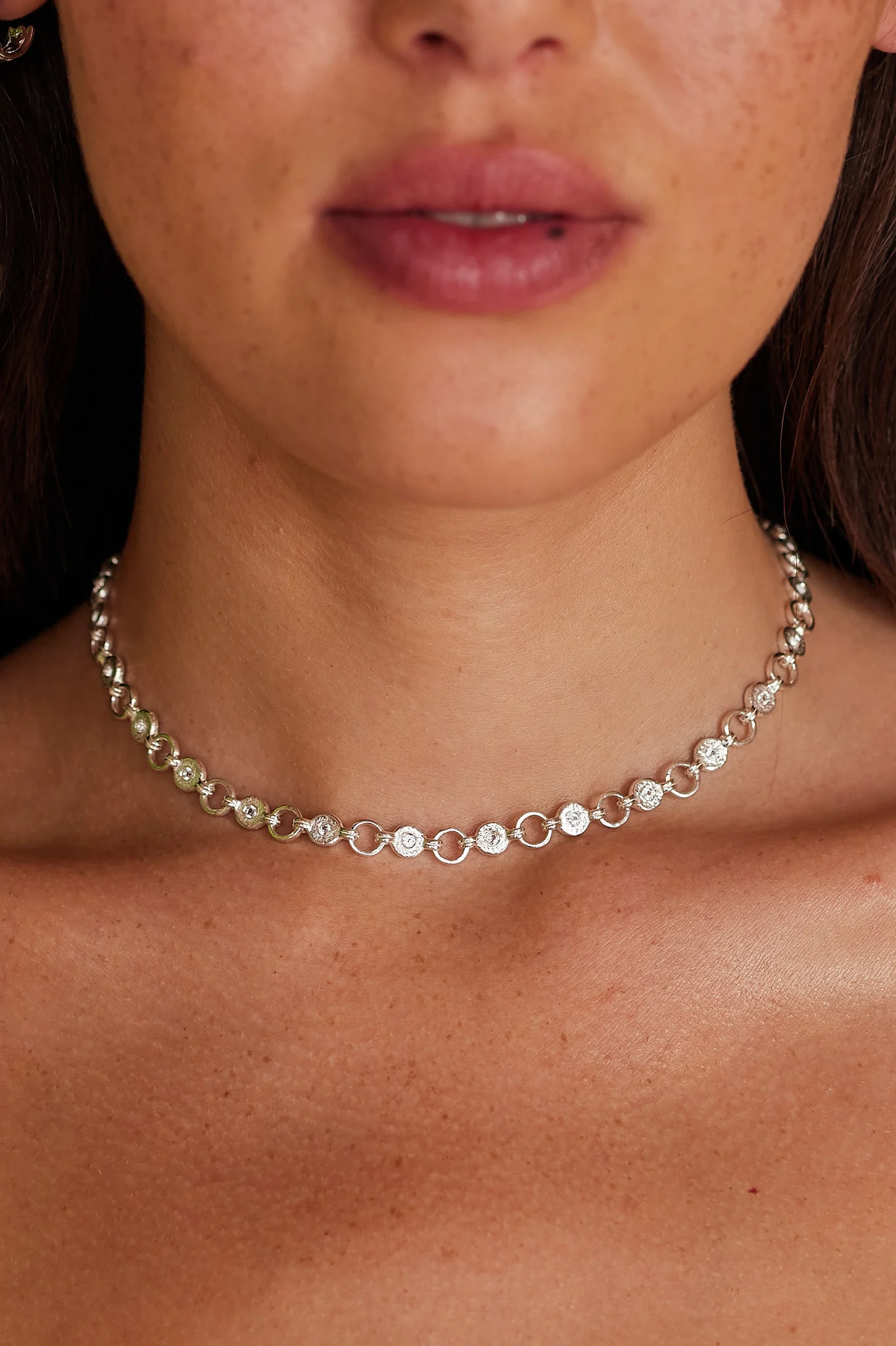 Ellipse Topaz Silver Necklace - Image 3