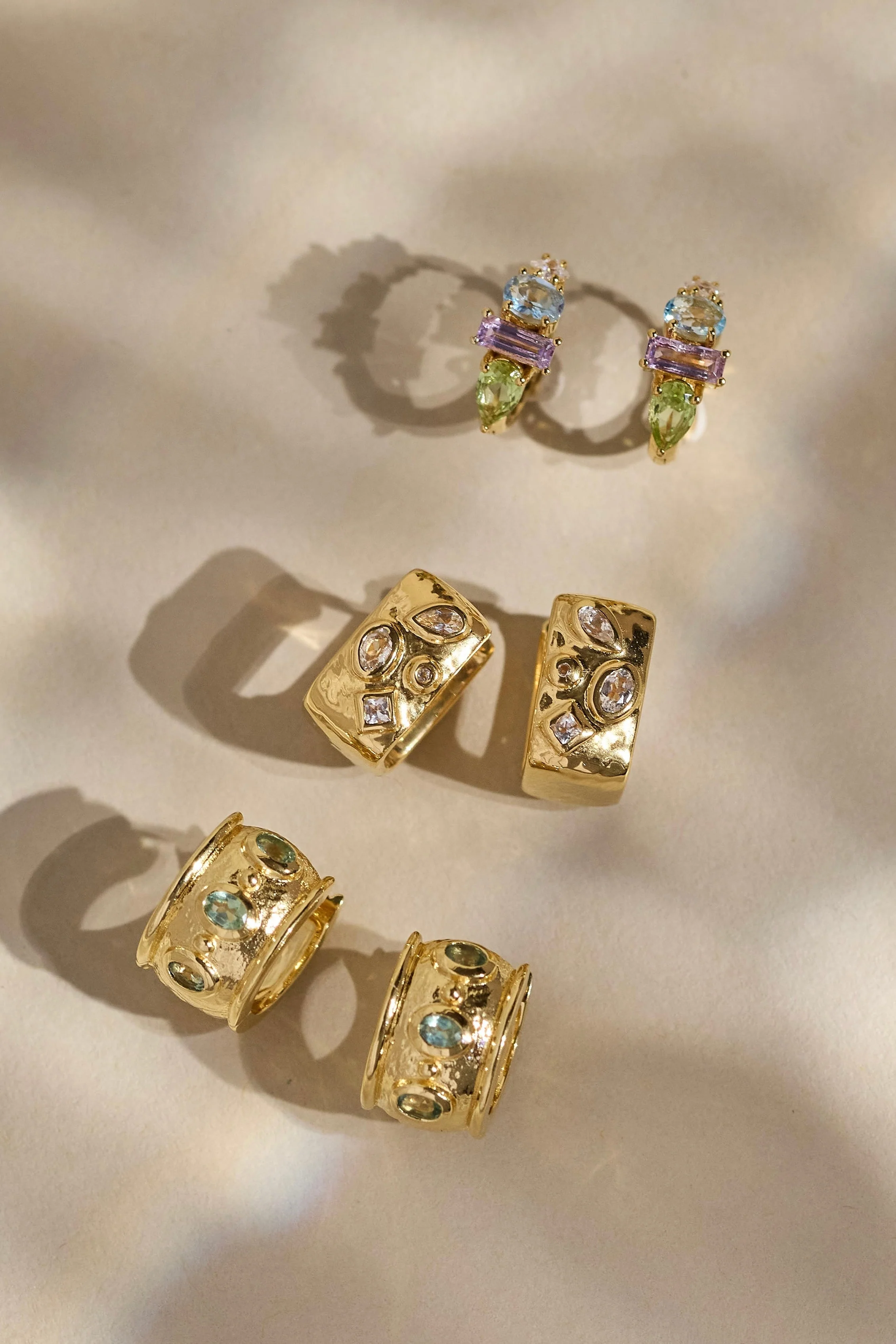 Estelle Topaz Gold Hoops - Image 3