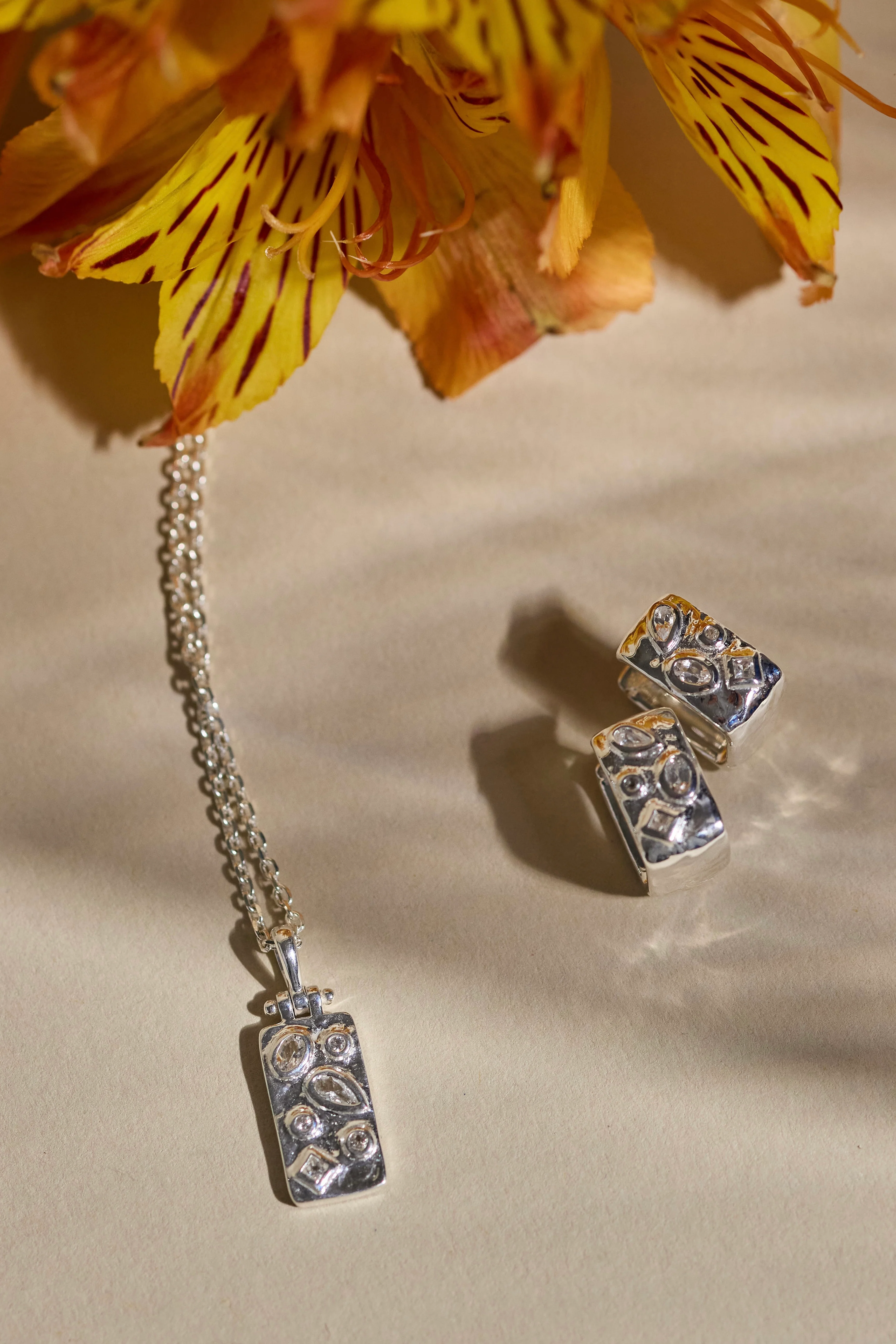 Estelle Topaz Silver Hoops - Image 3