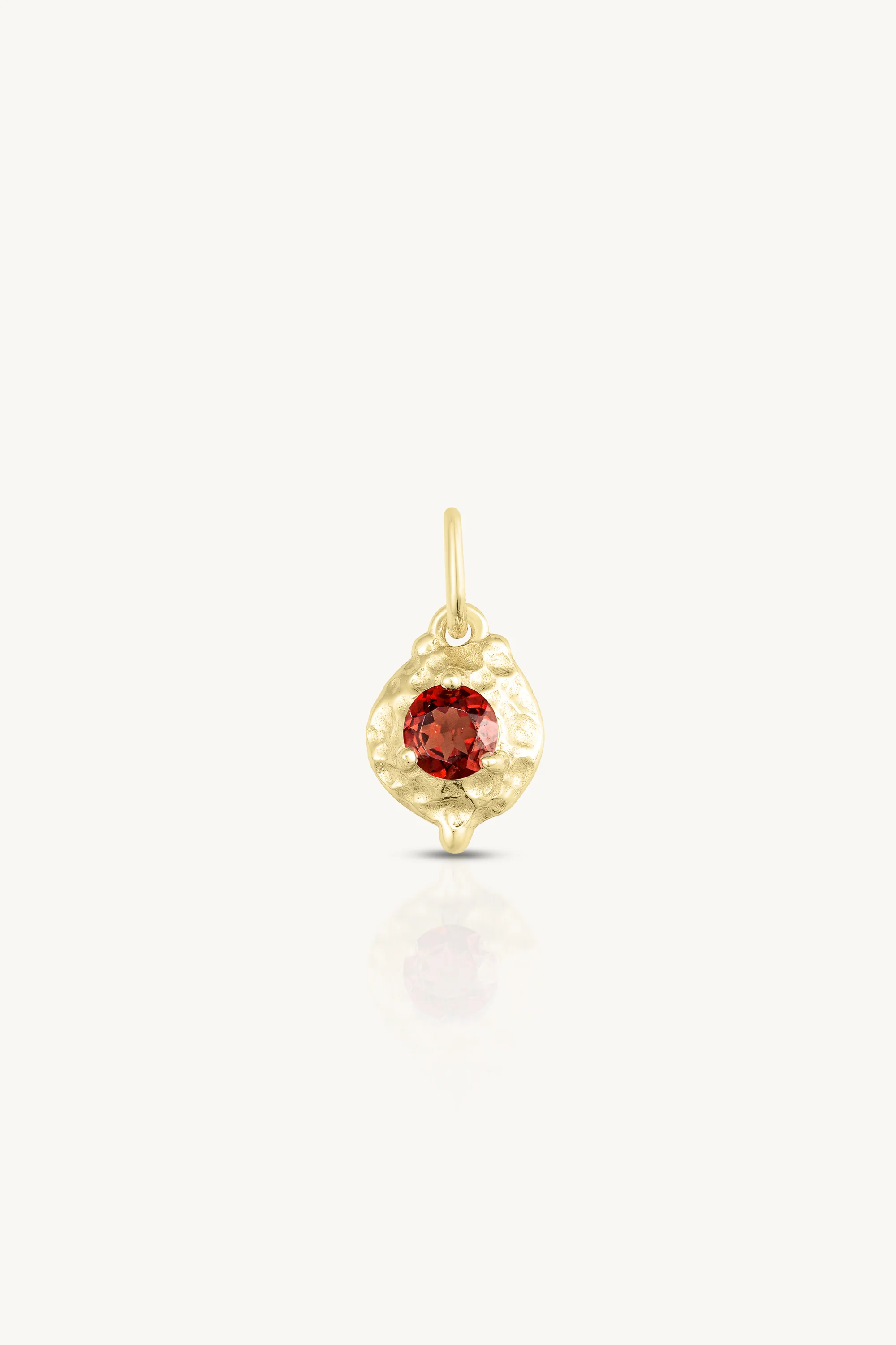 January Garnet Gold Birthstone Necklace Charm