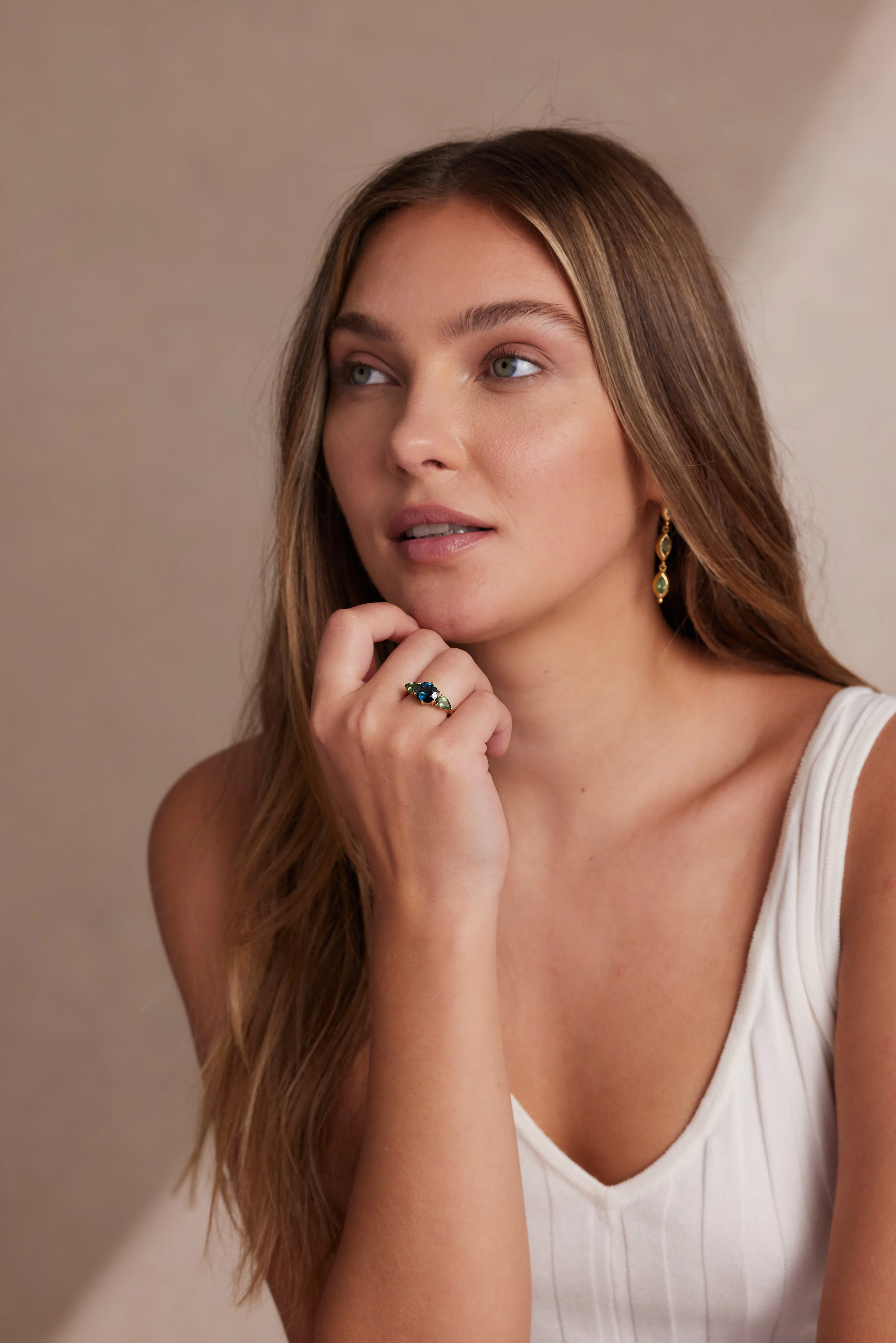 Jardin Sapphire & Apatite 14K Yellow Gold Ring - Image 4