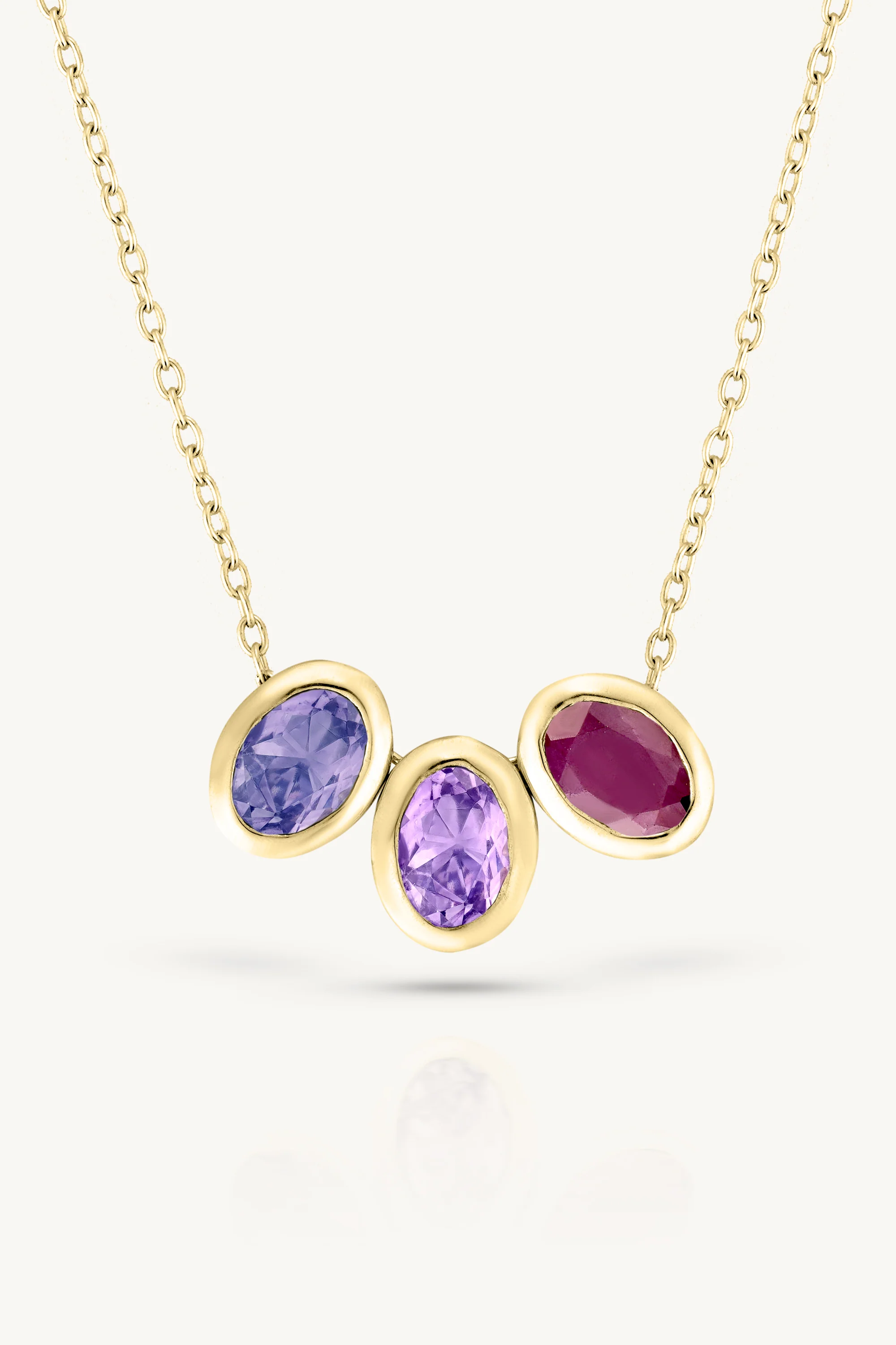 July Ruby Gold Birthstone Oval Charm - Image 4