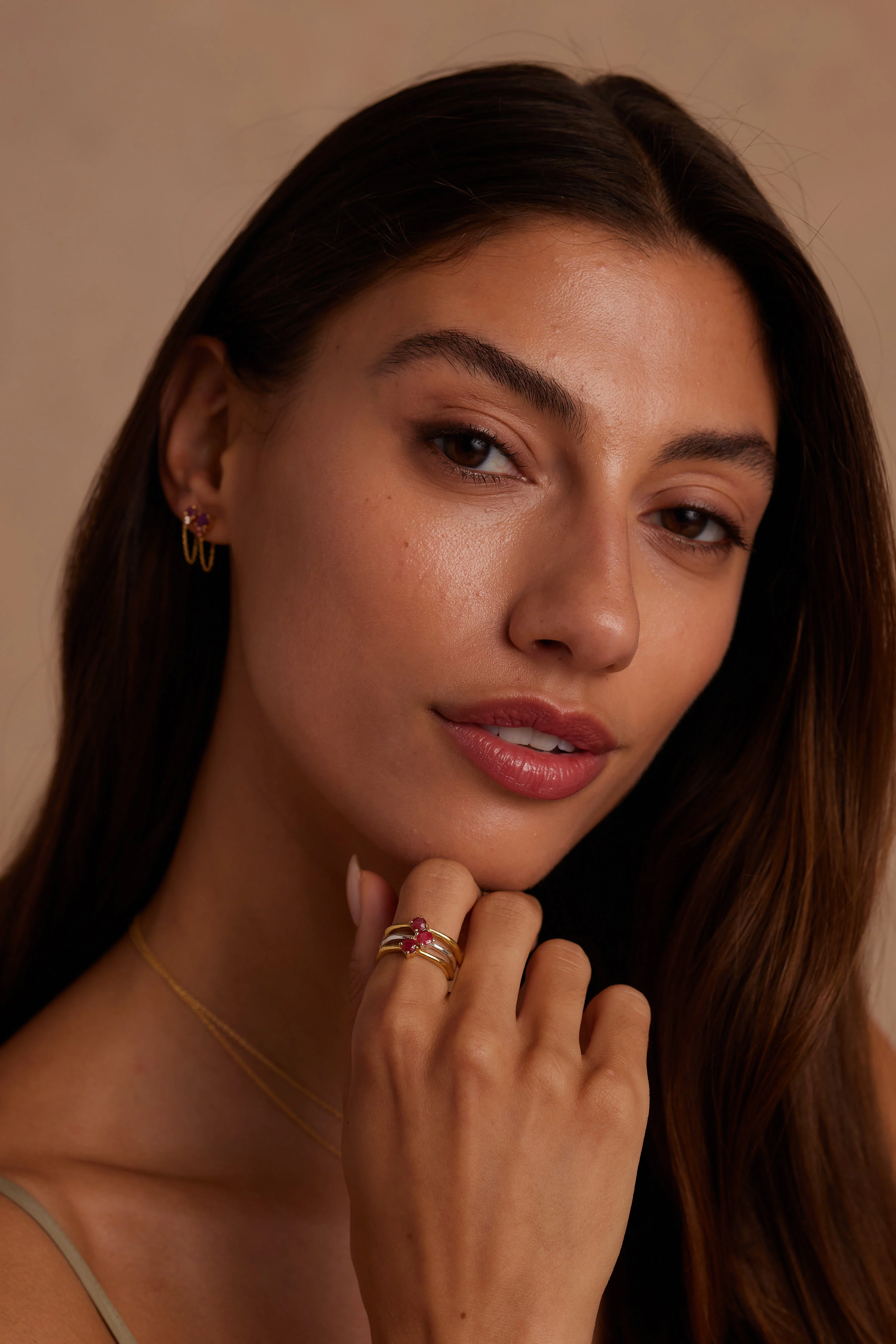 July Ruby Gold Birthstone Ring - Image 2