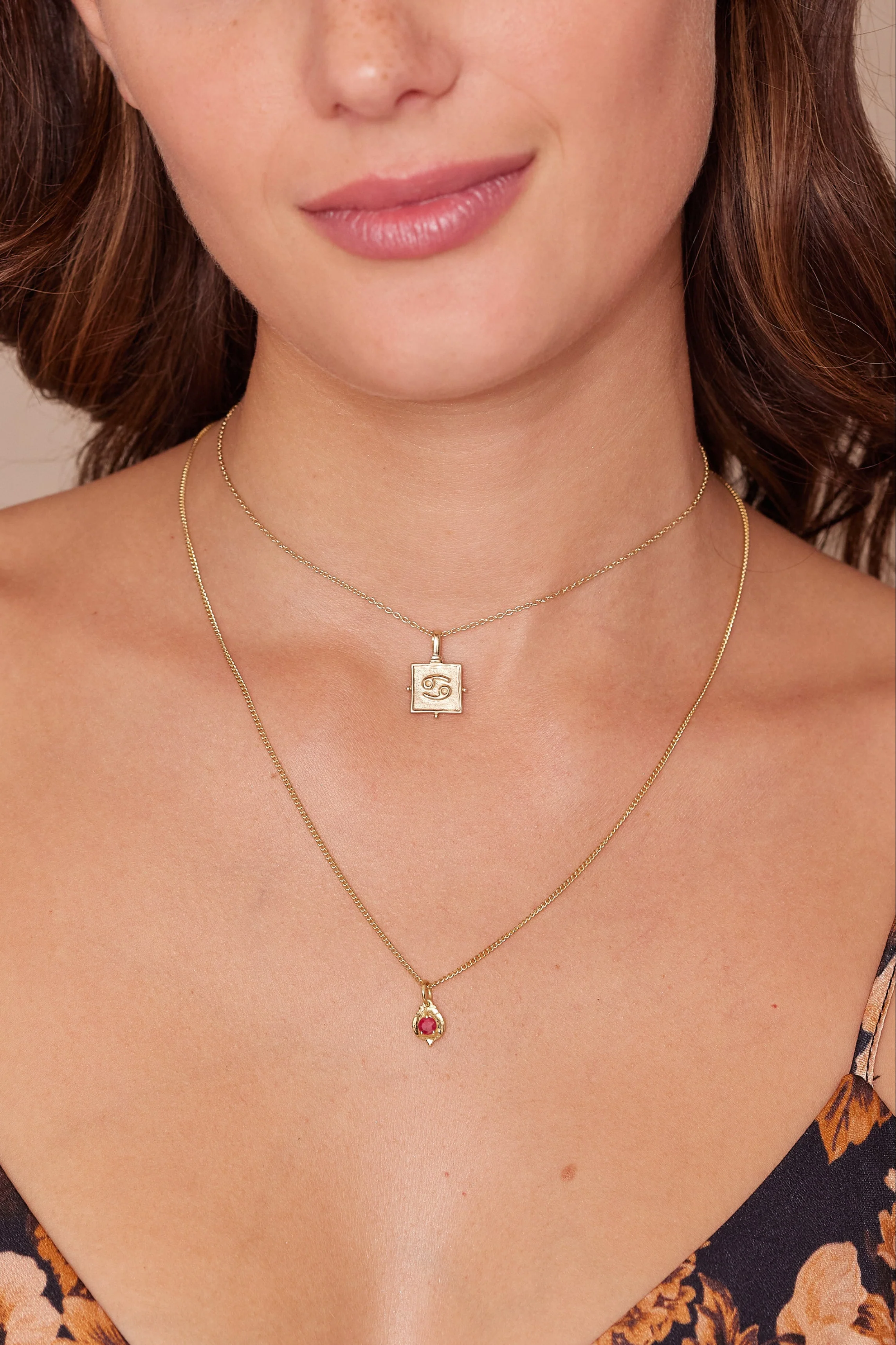 July Ruby Silver Birthstone Necklace Charm - Image 4