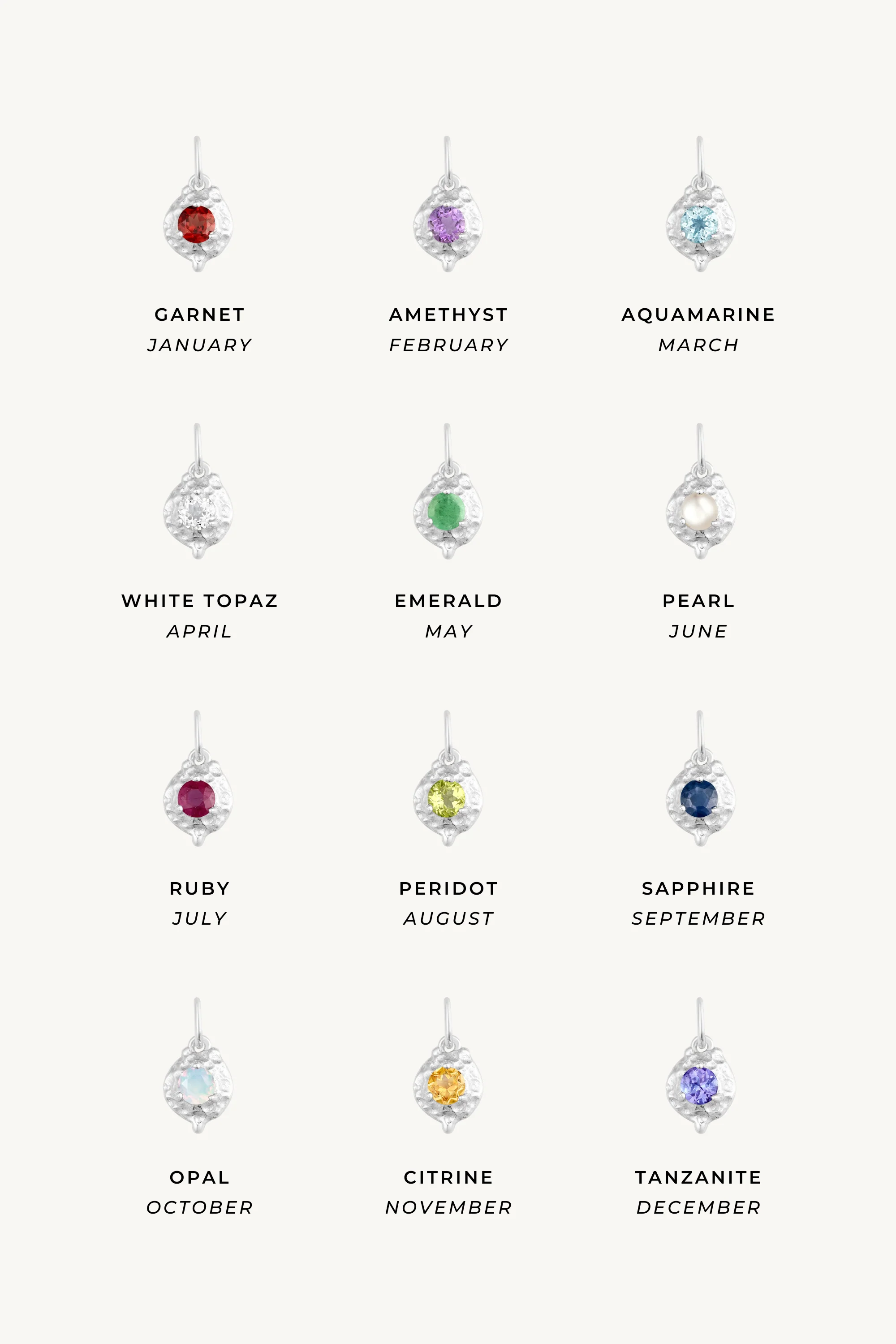 July Ruby Silver Birthstone Necklace Charm - Image 5