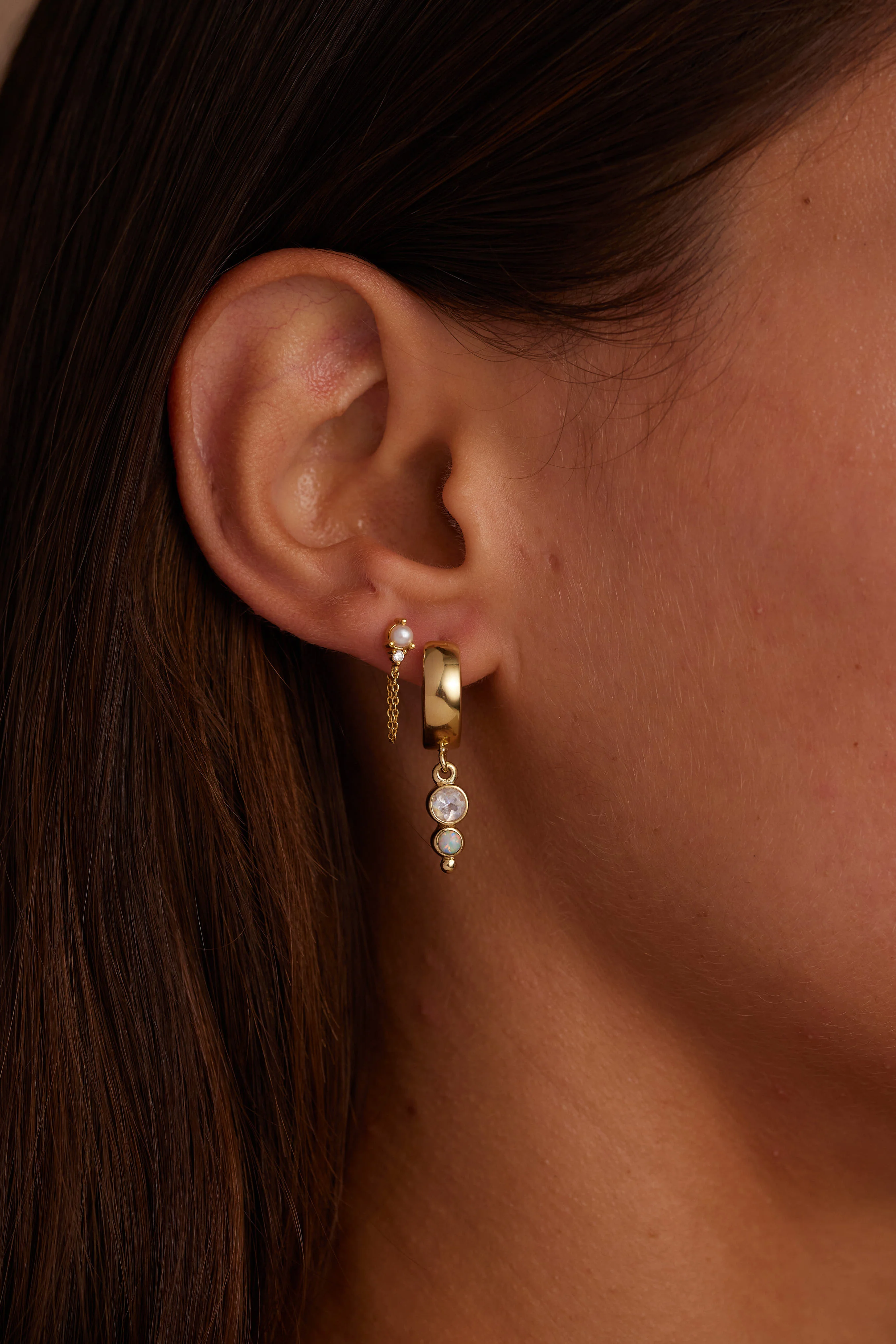 June Pearl Birthstone Gold Stud - Image 6