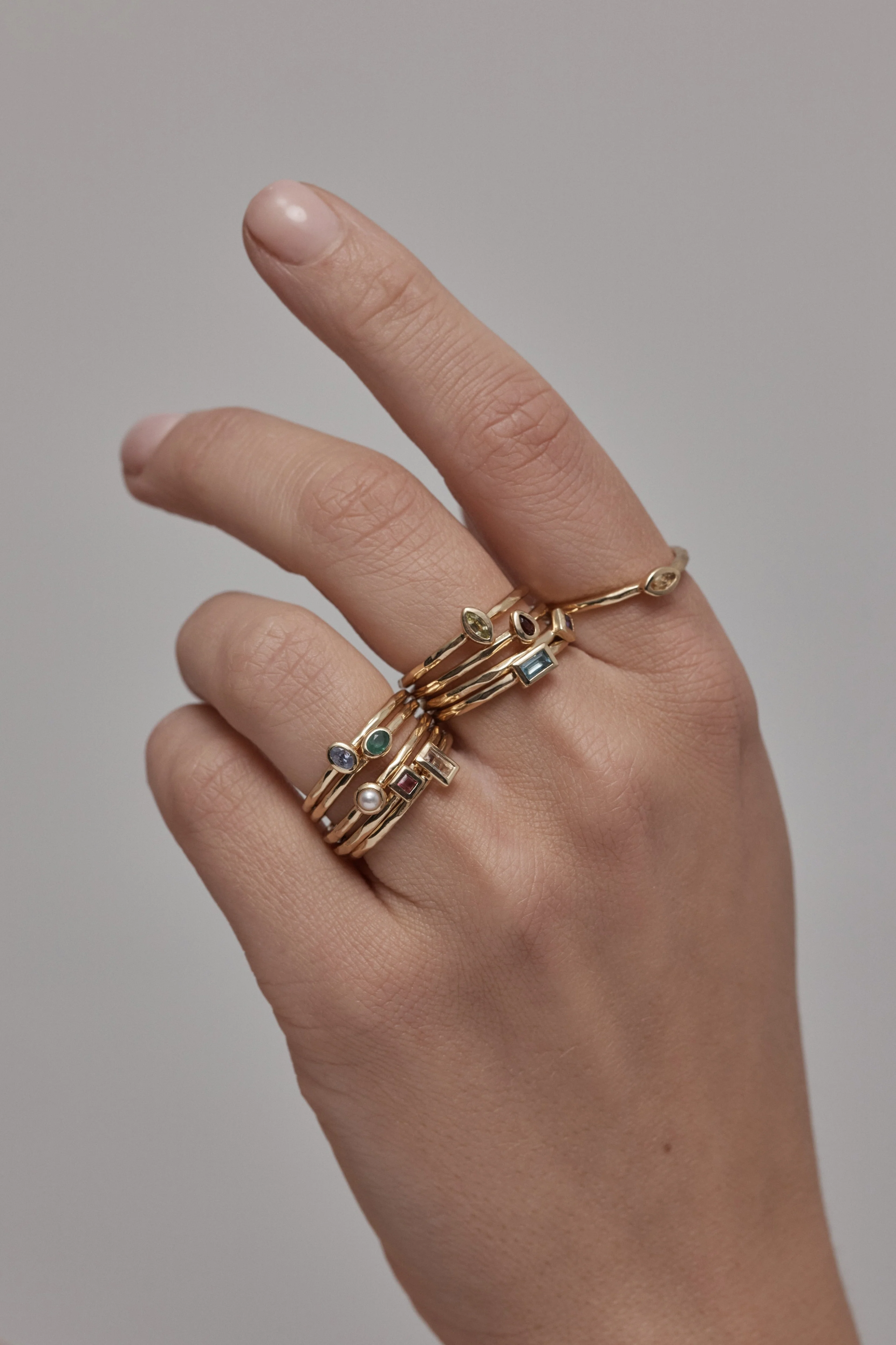 Petite June Pearl Gold Stacker - Image 2