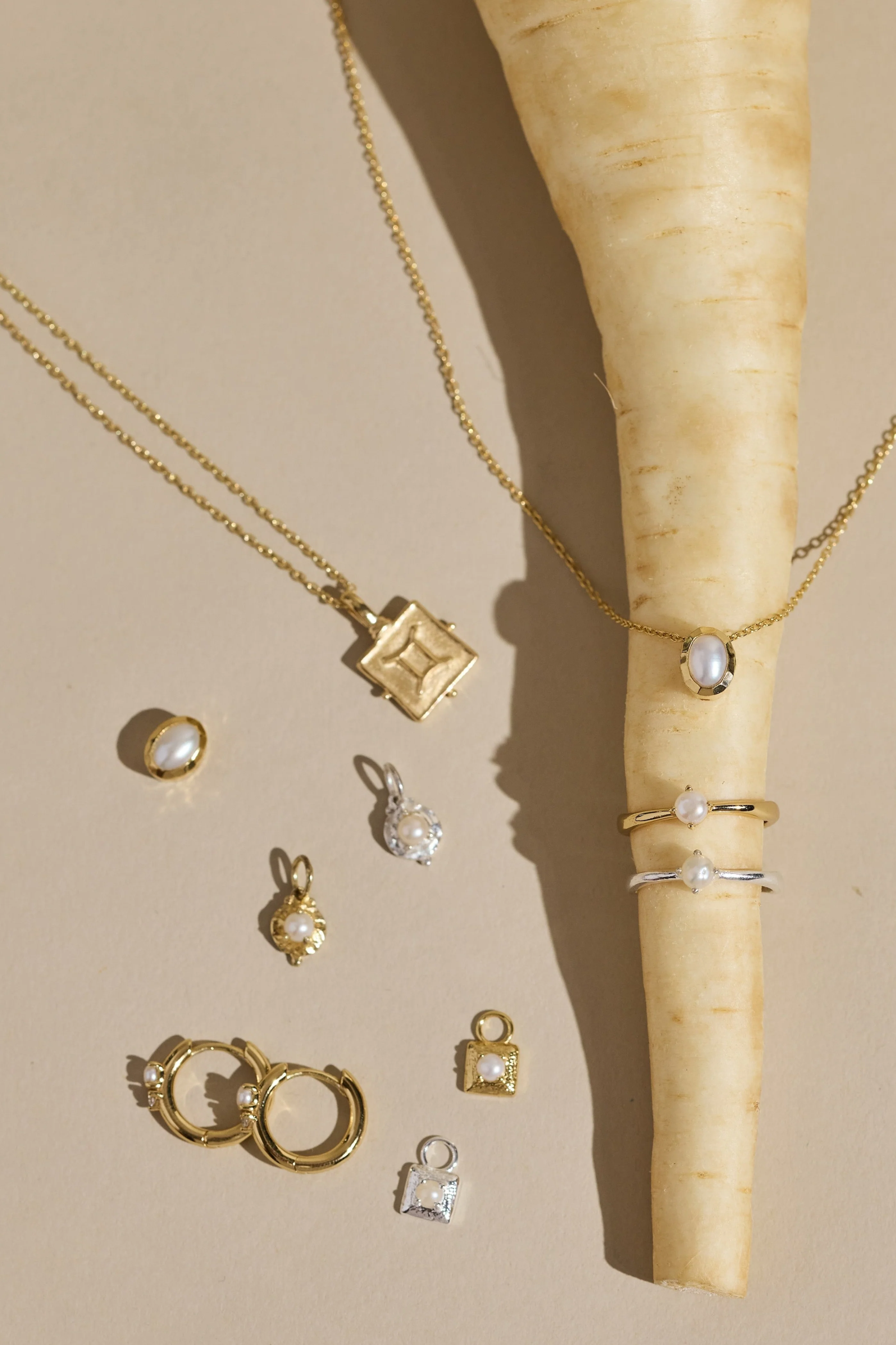 June Pearl Silver Birthstone Necklace Charm - Image 3