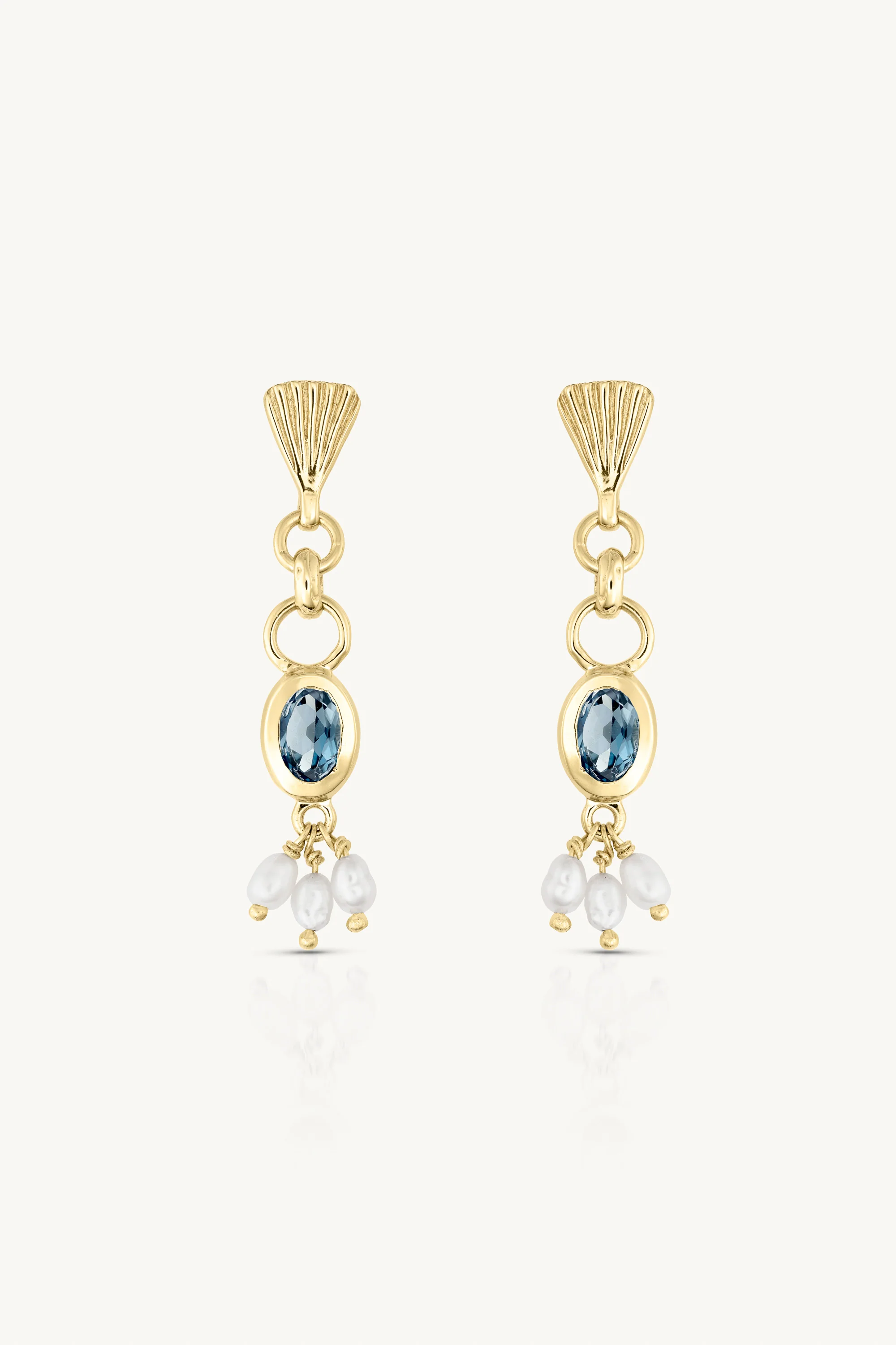 Kiara Topaz Gold Studs