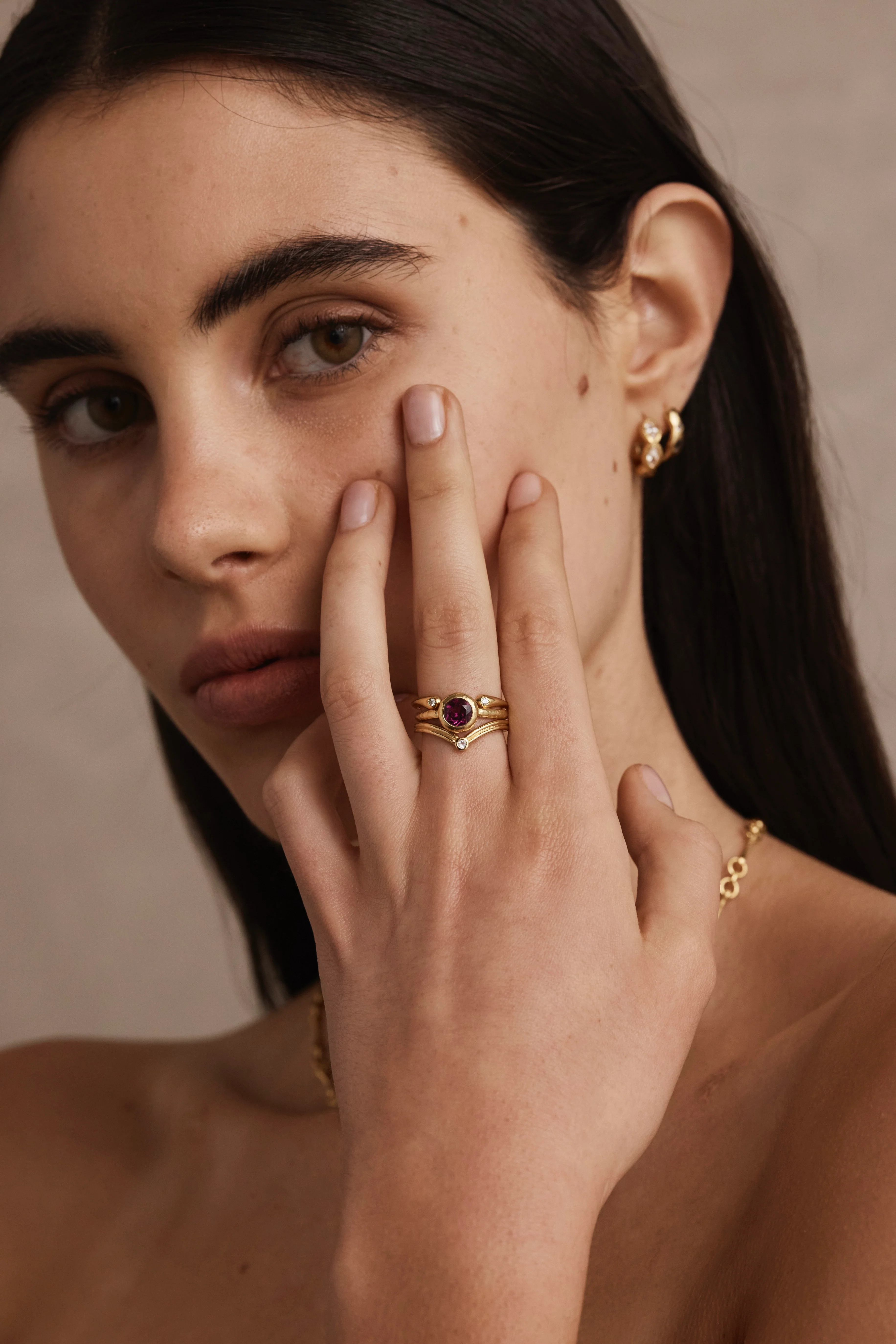 Marlow Rhodolite Gold Stacker - Image 4