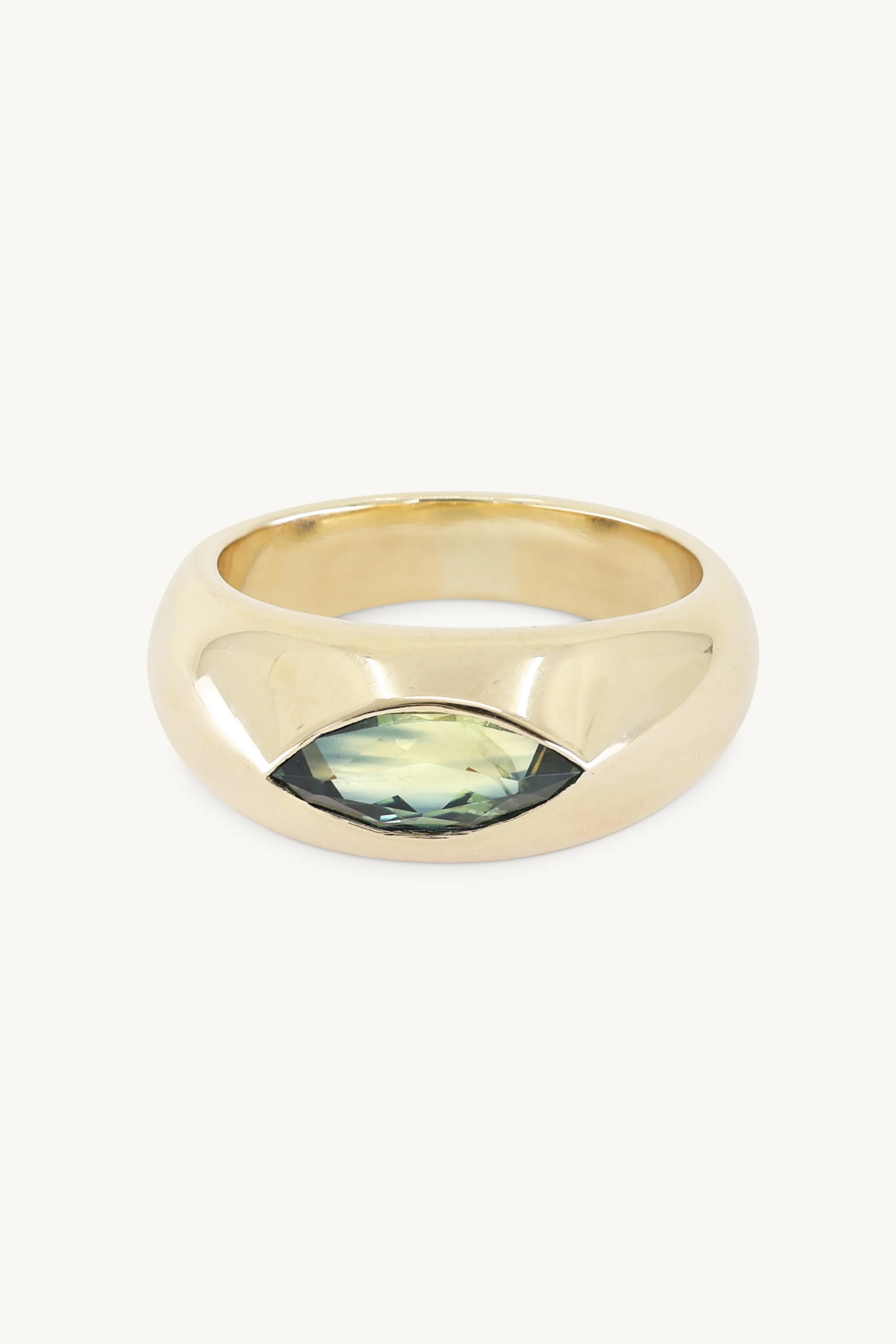 Marquise 14K Yellow Gold Gypsy Band