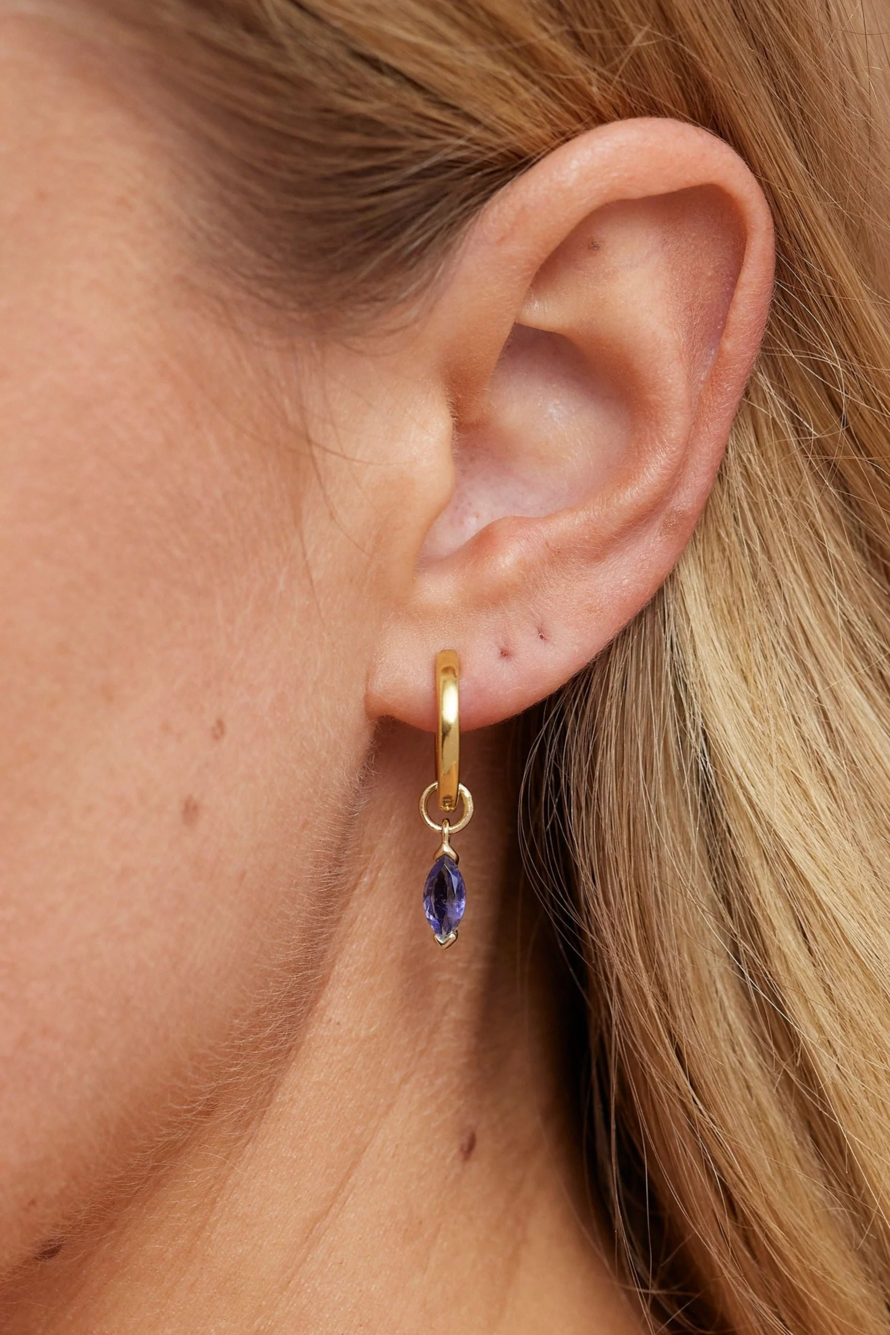 Marquise Iolite Gold Charm - Image 3
