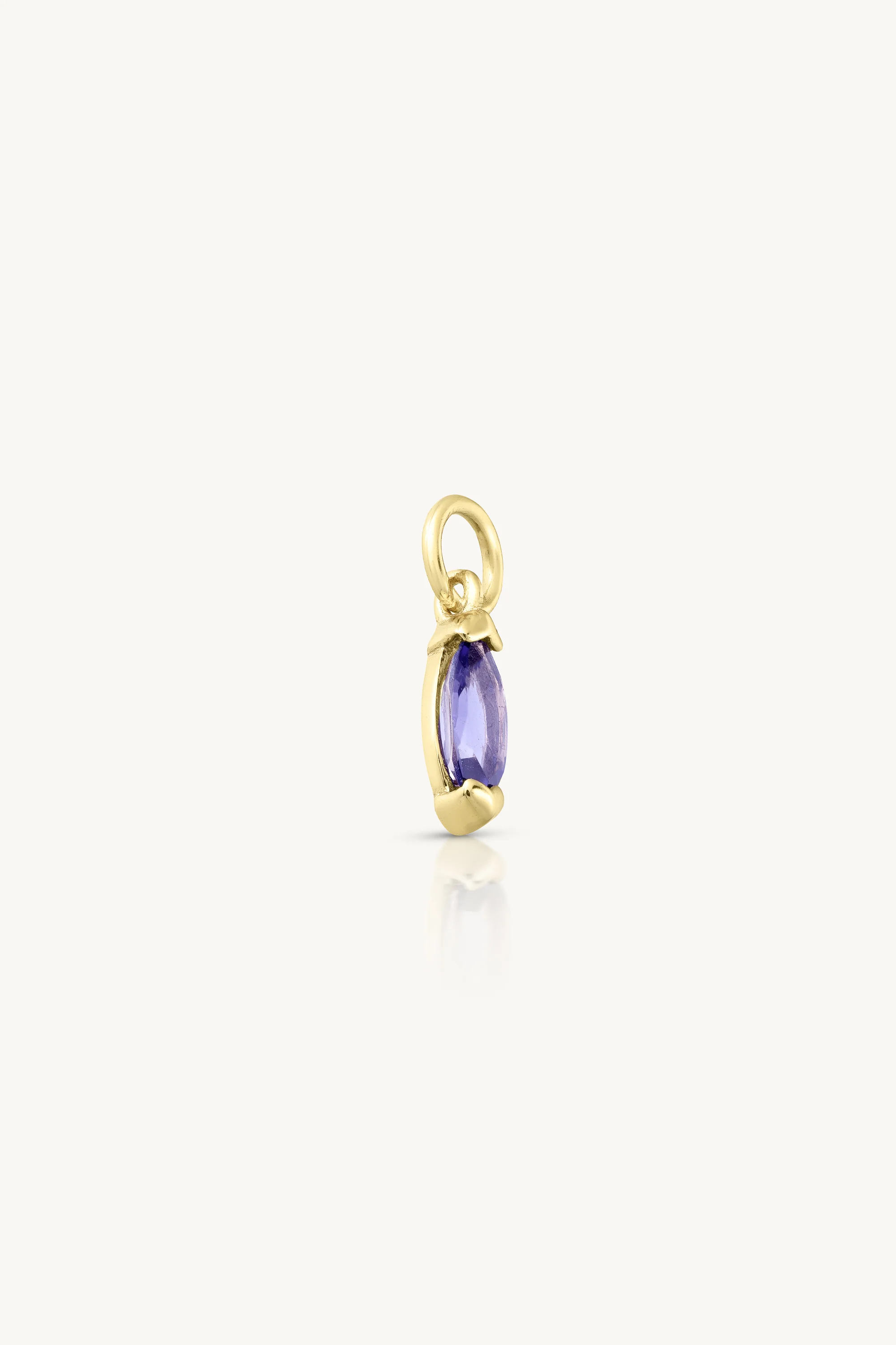 Marquise Iolite Gold Charm - Image 4