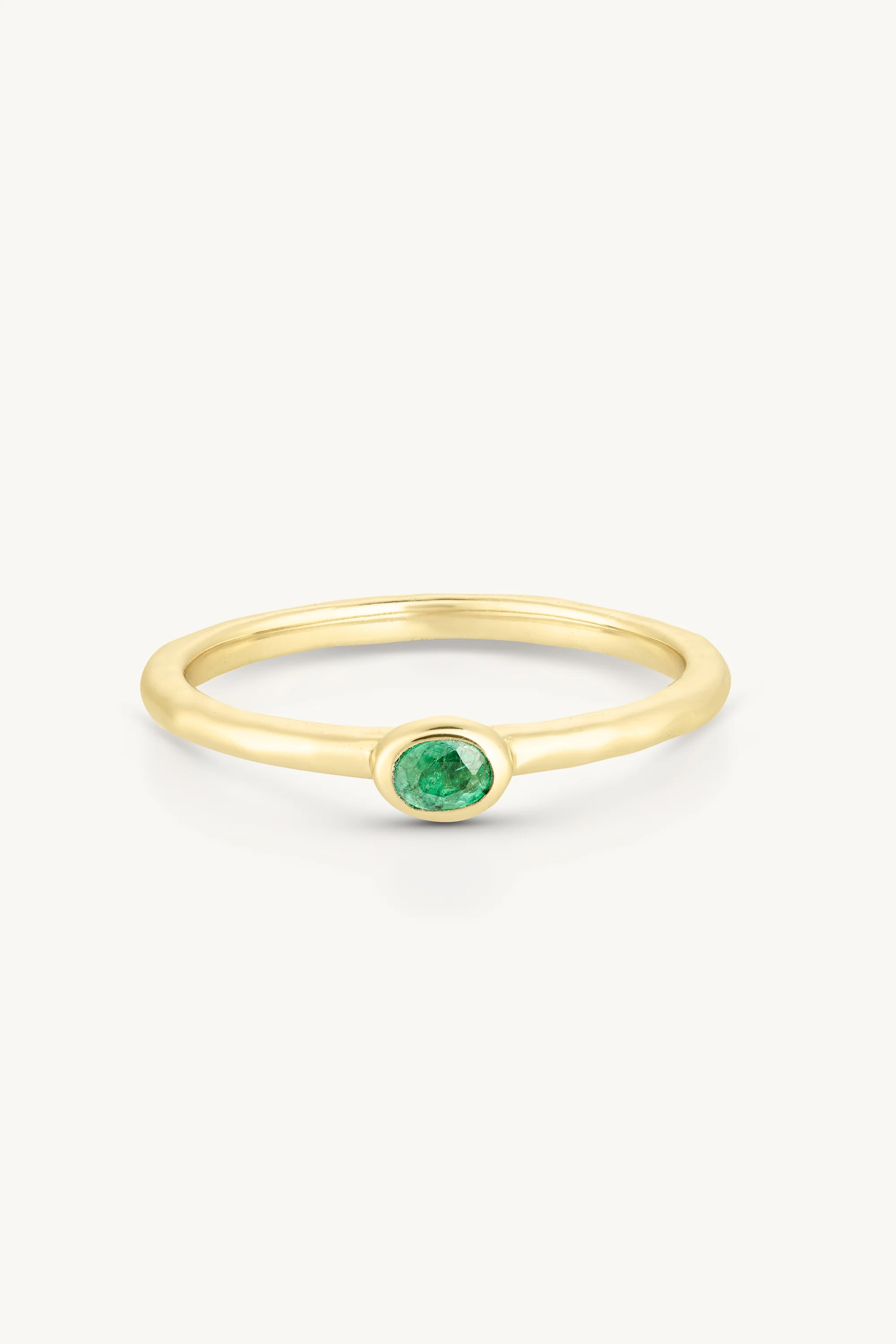 Petite May Emerald Gold Stacker
