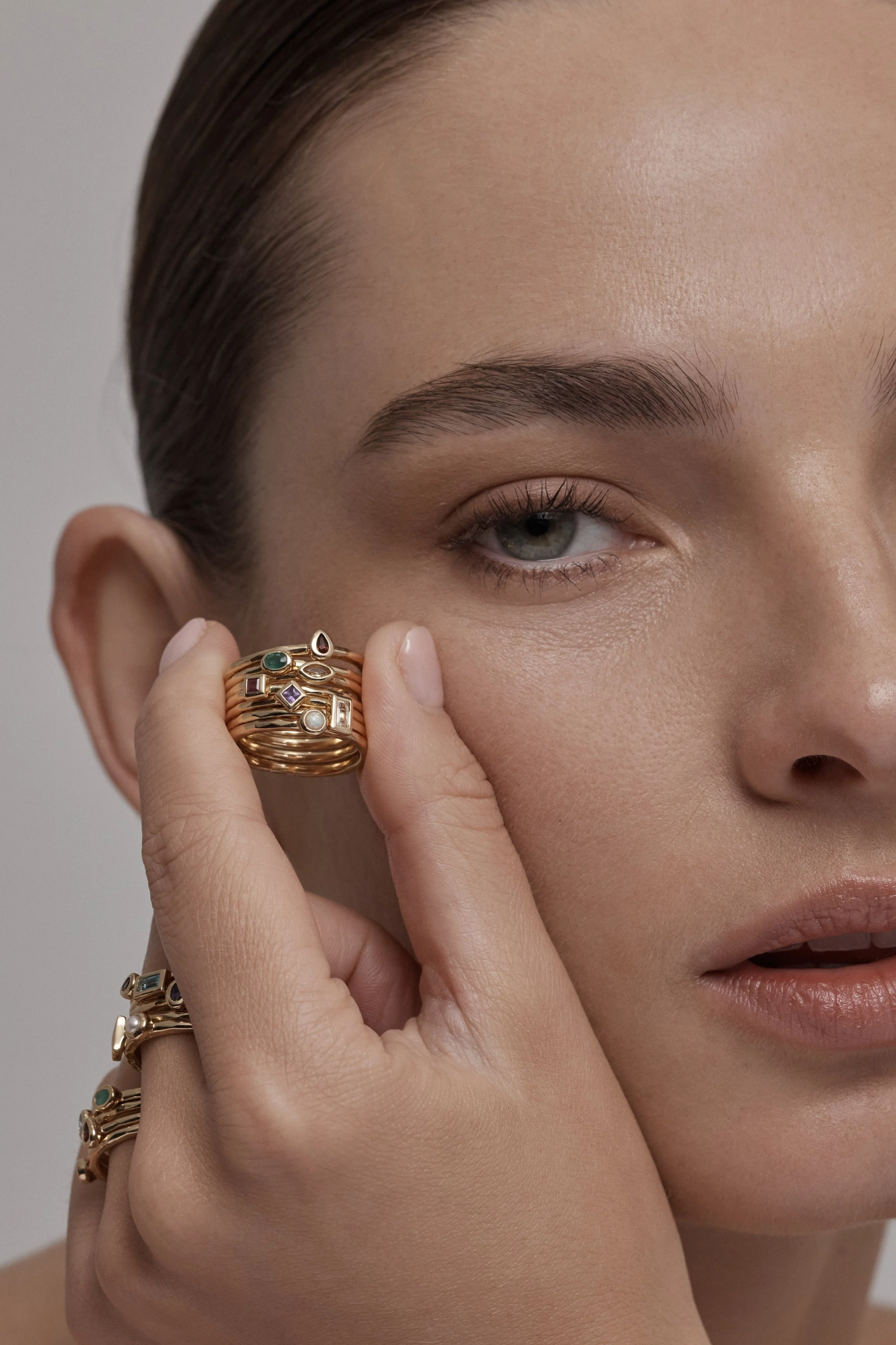 Petite May Emerald Gold Stacker - Image 2