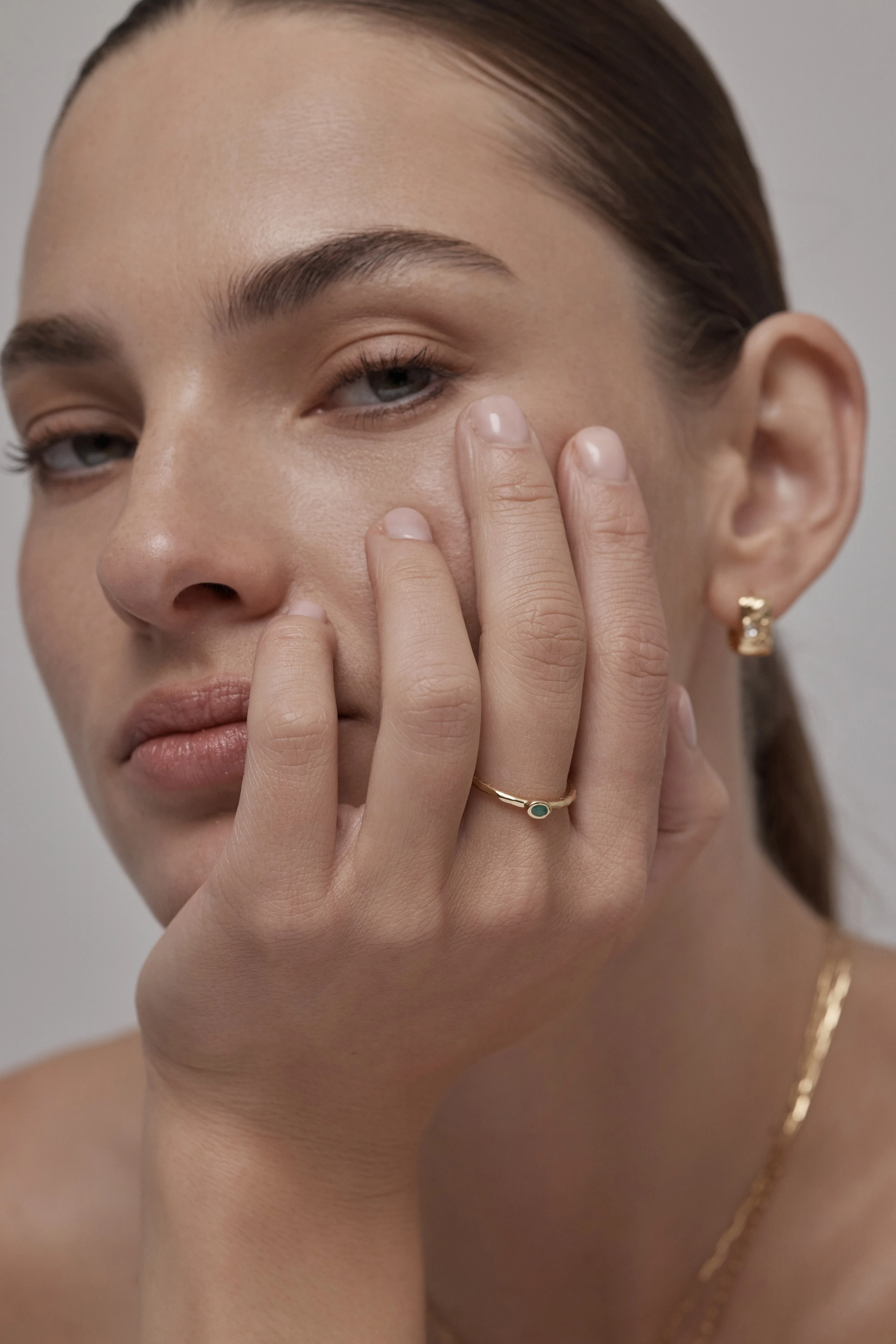 Petite May Emerald Gold Stacker - Image 3