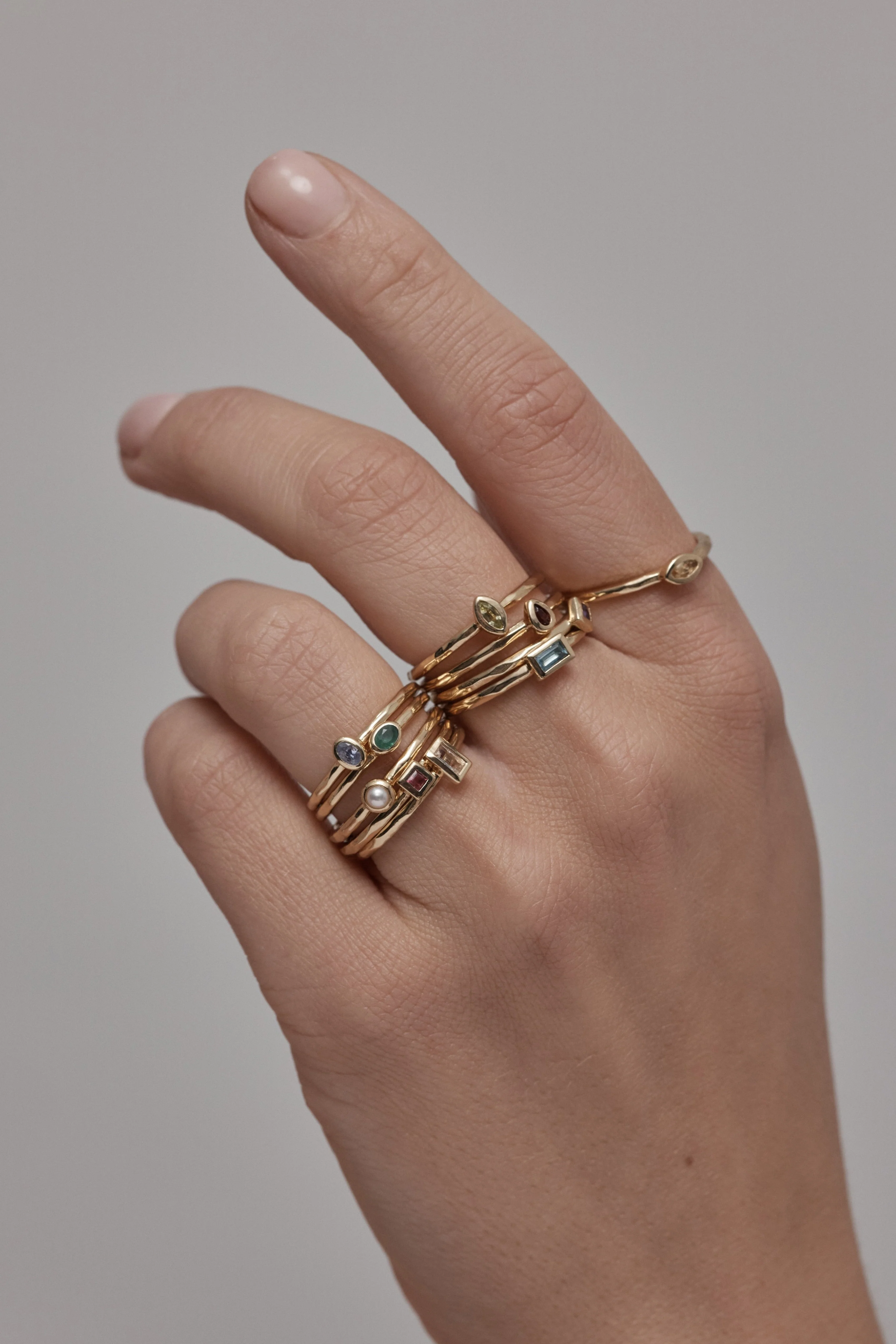 Petite May Emerald Gold Stacker - Image 4