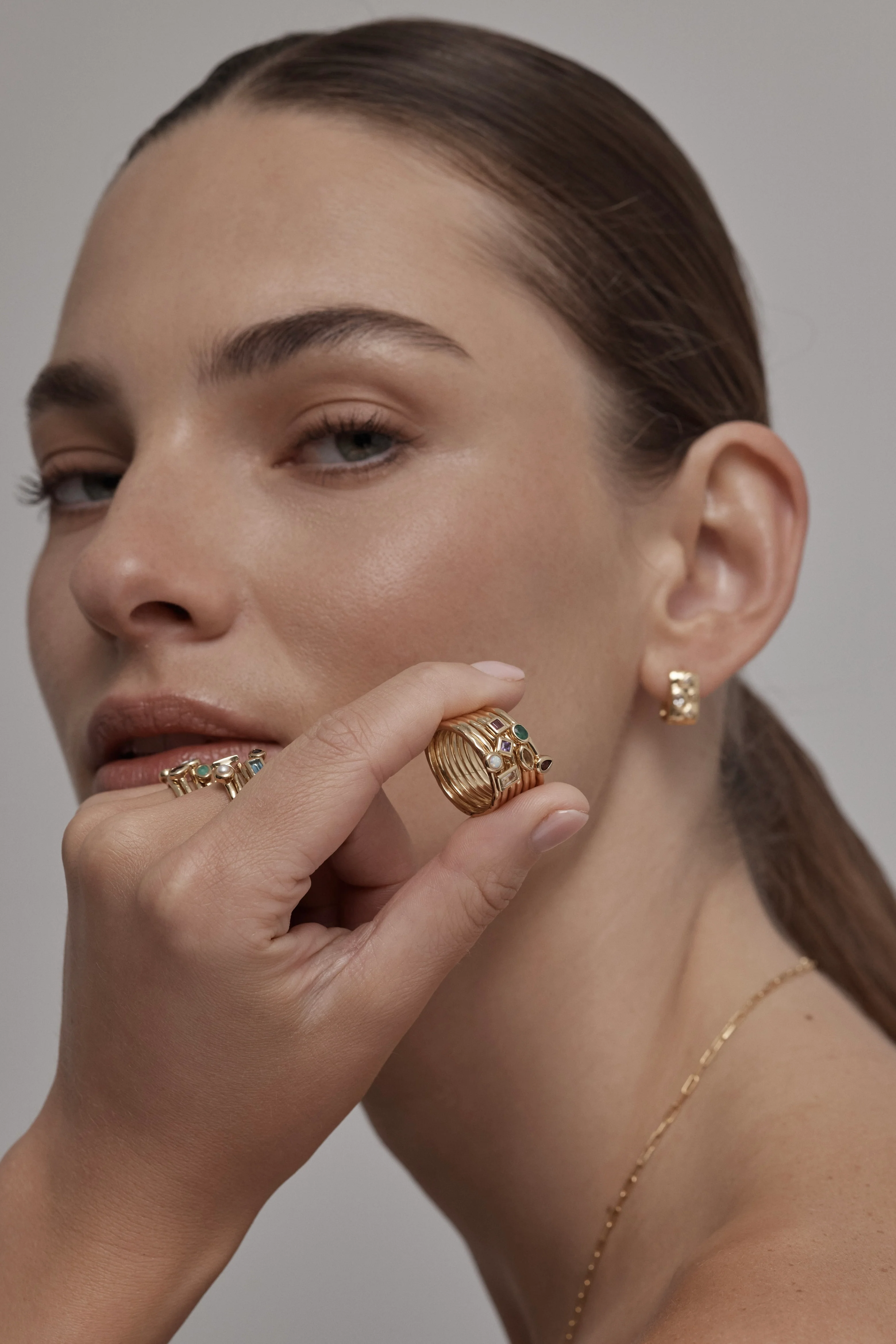 Petite May Emerald Gold Stacker - Image 6