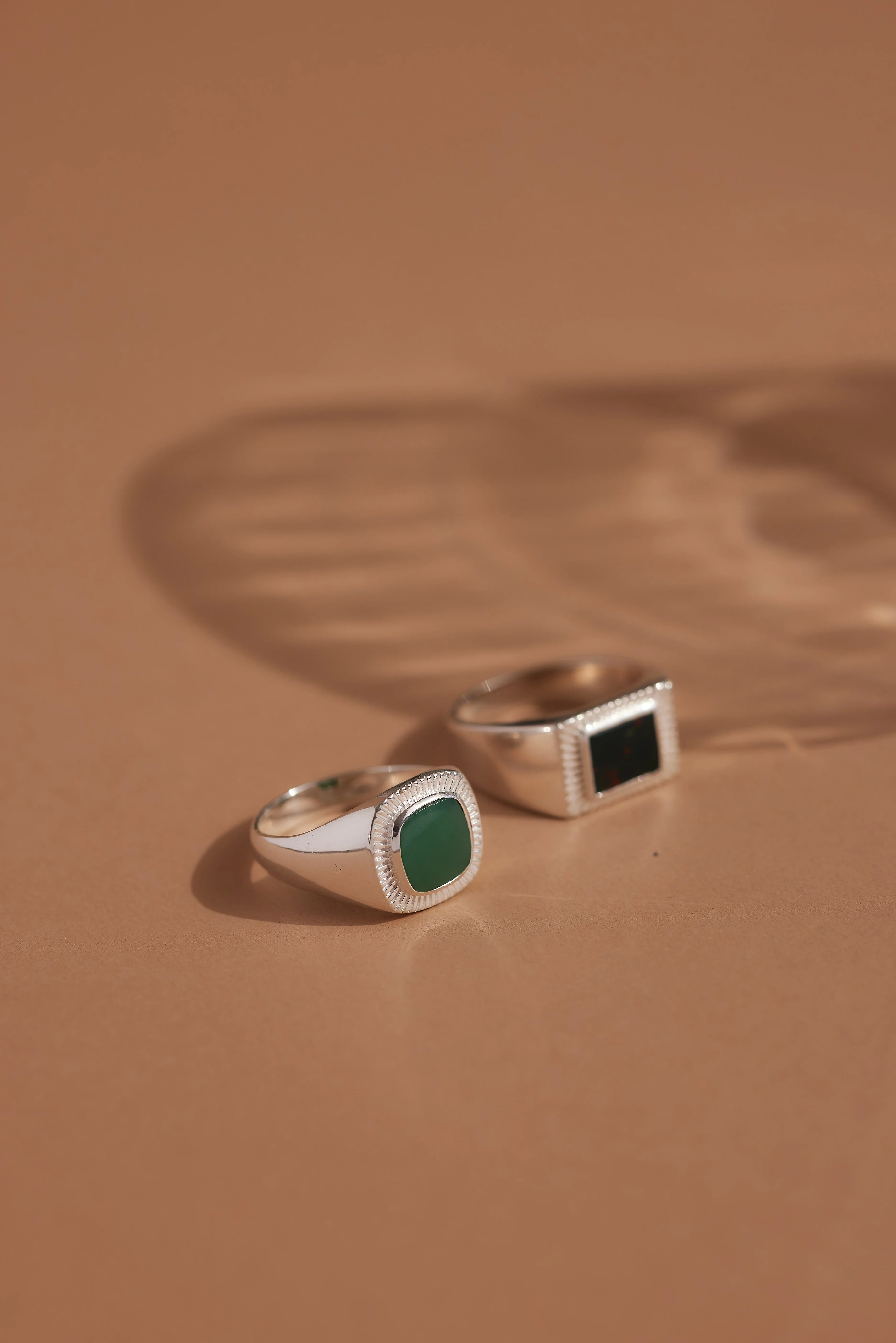 Lennox Green Onyx Silver Ring - Image 3