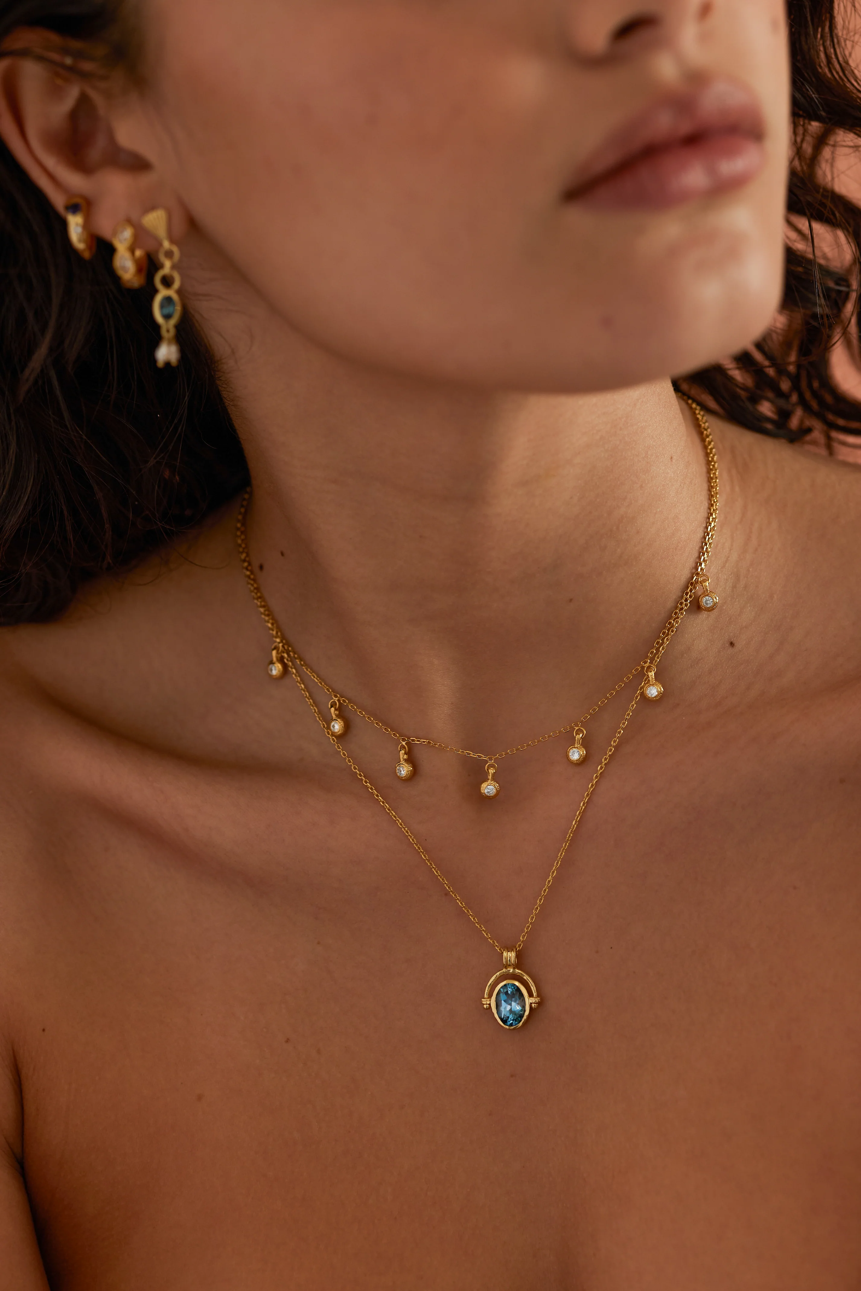 Mira Topaz Gold Necklace - Image 2