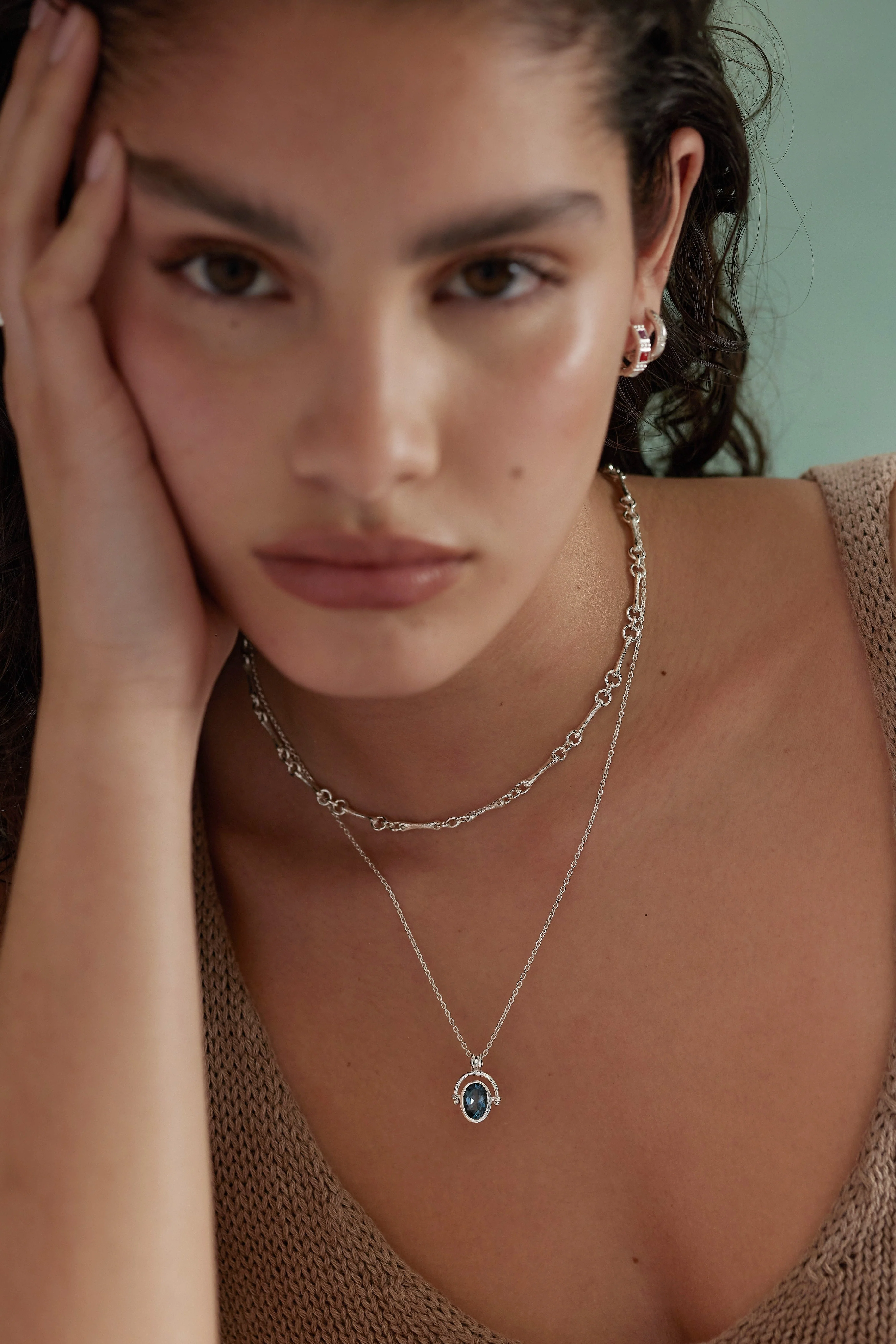 Mira Topaz Silver Necklace - Image 2