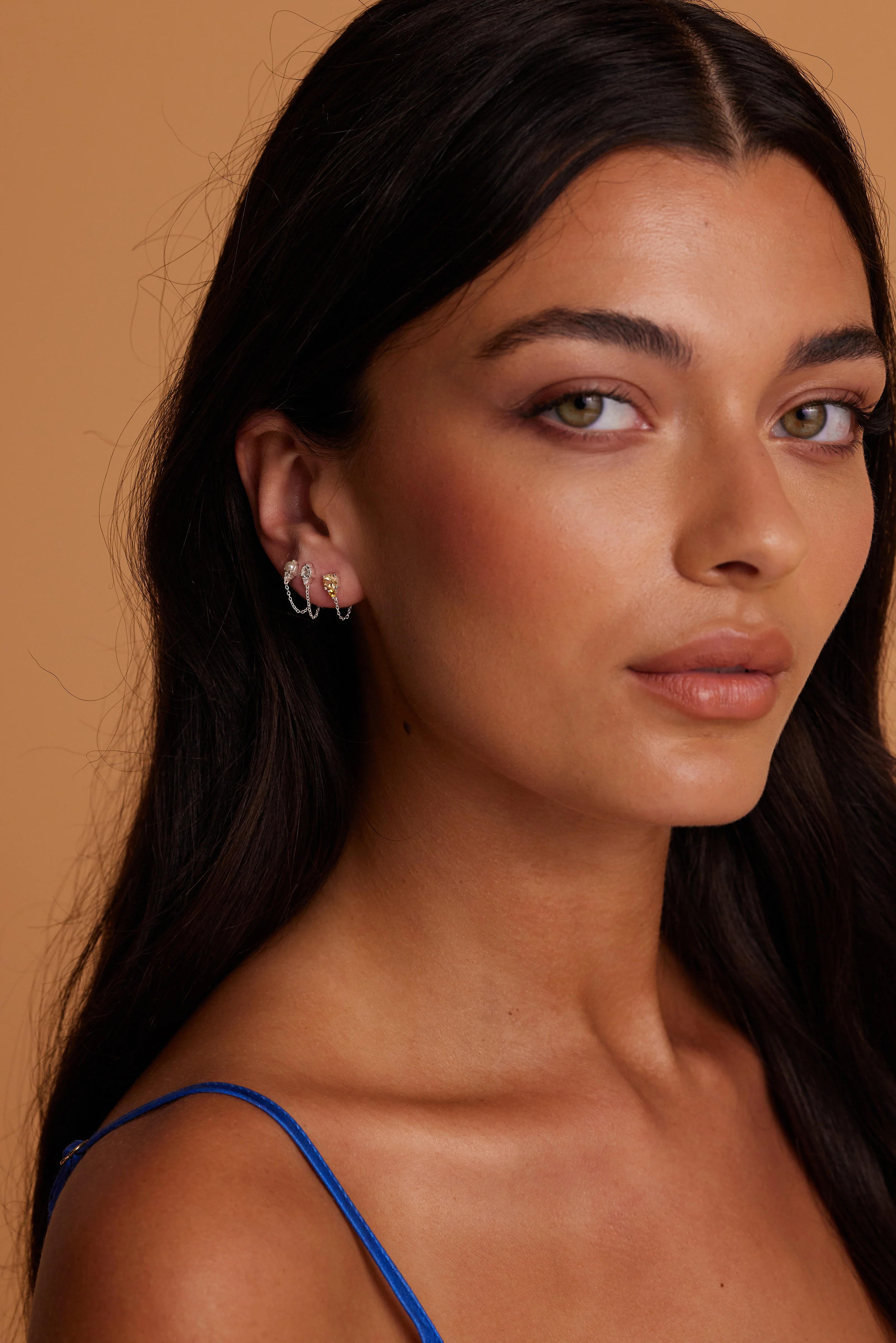 November Ombre Citrine Birthstone Silver Stud - Image 3