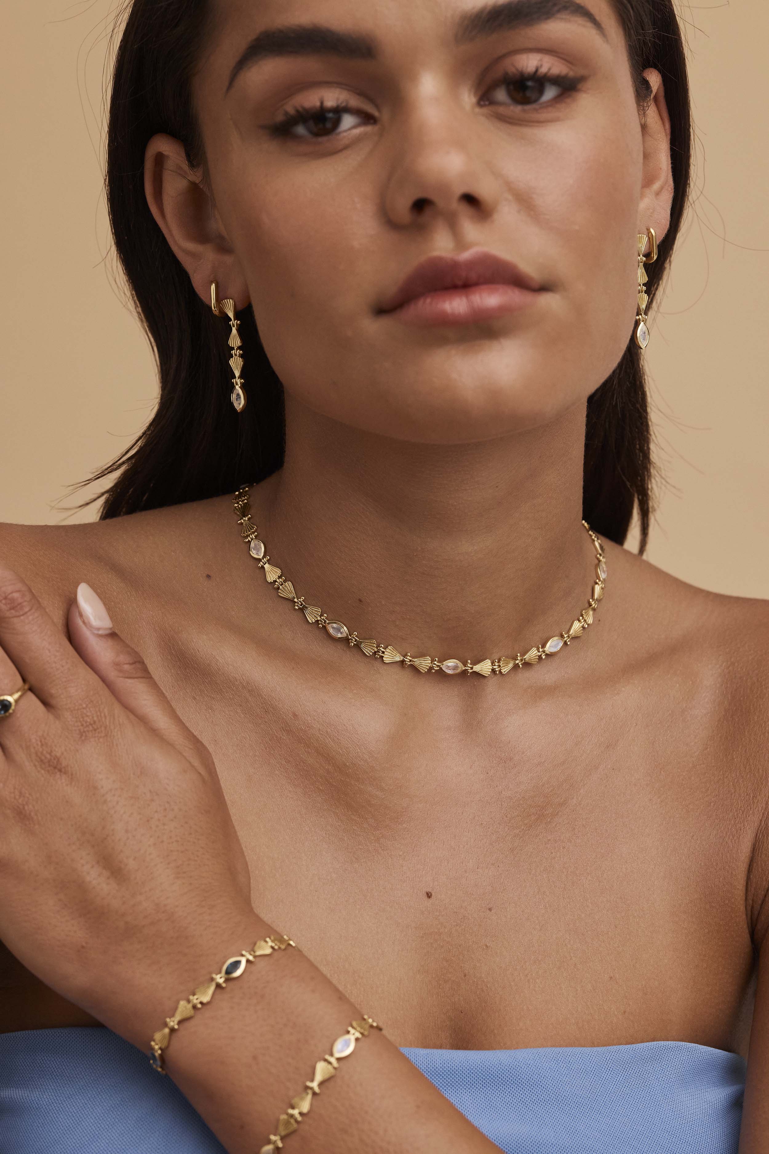 Octavia Moonstone Gold Necklace - Image 5